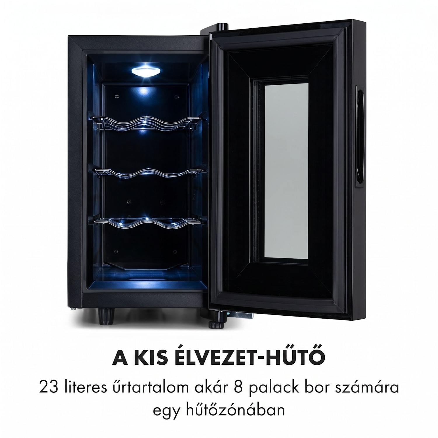 Bellevin 8 Uno, borhűtő, 23 liter, 11 - 18 °C, 1 zóna 1 hűtőzóna | 8 palack