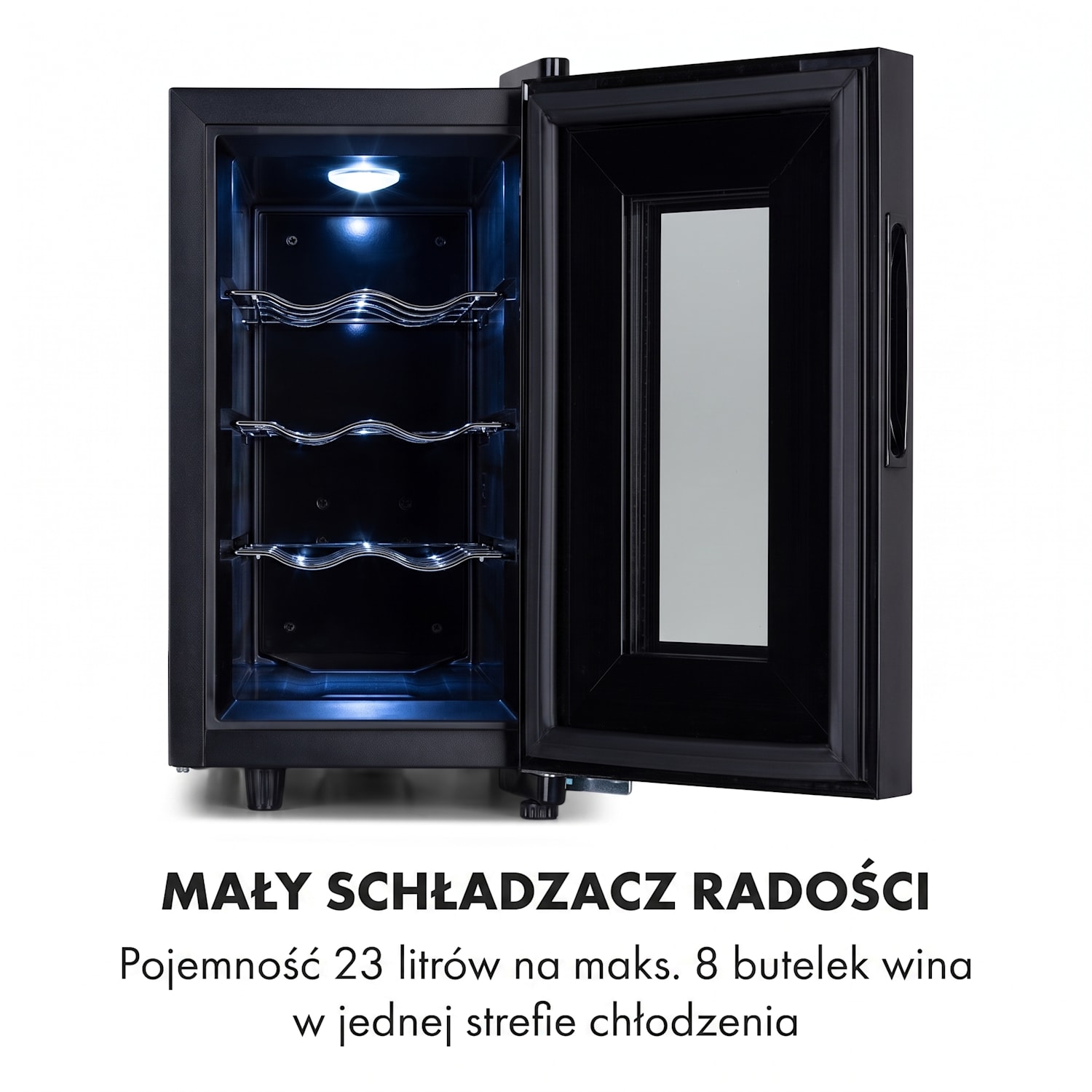 Bellevin 8 Uno, chłodziarka do wina, 23 l, 11-18°C, jedna strefa 1 strefa chłodzenia | 8 butelek