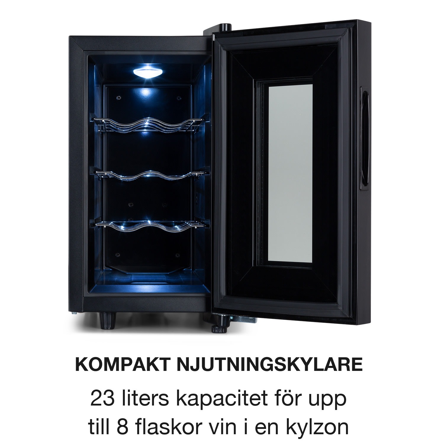 Bellevin 8 Uno vinkylskåp 23 liter 11-18 °C LED-touchkontroll SingleZone 1 kylzon | 8 flaskor
