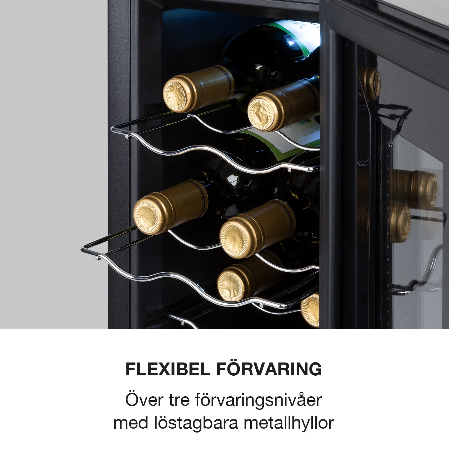 Bellevin 8 Uno vinkylskåp 23 liter 11-18 °C LED-touchkontroll SingleZone 1 kylzon | 8 flaskor