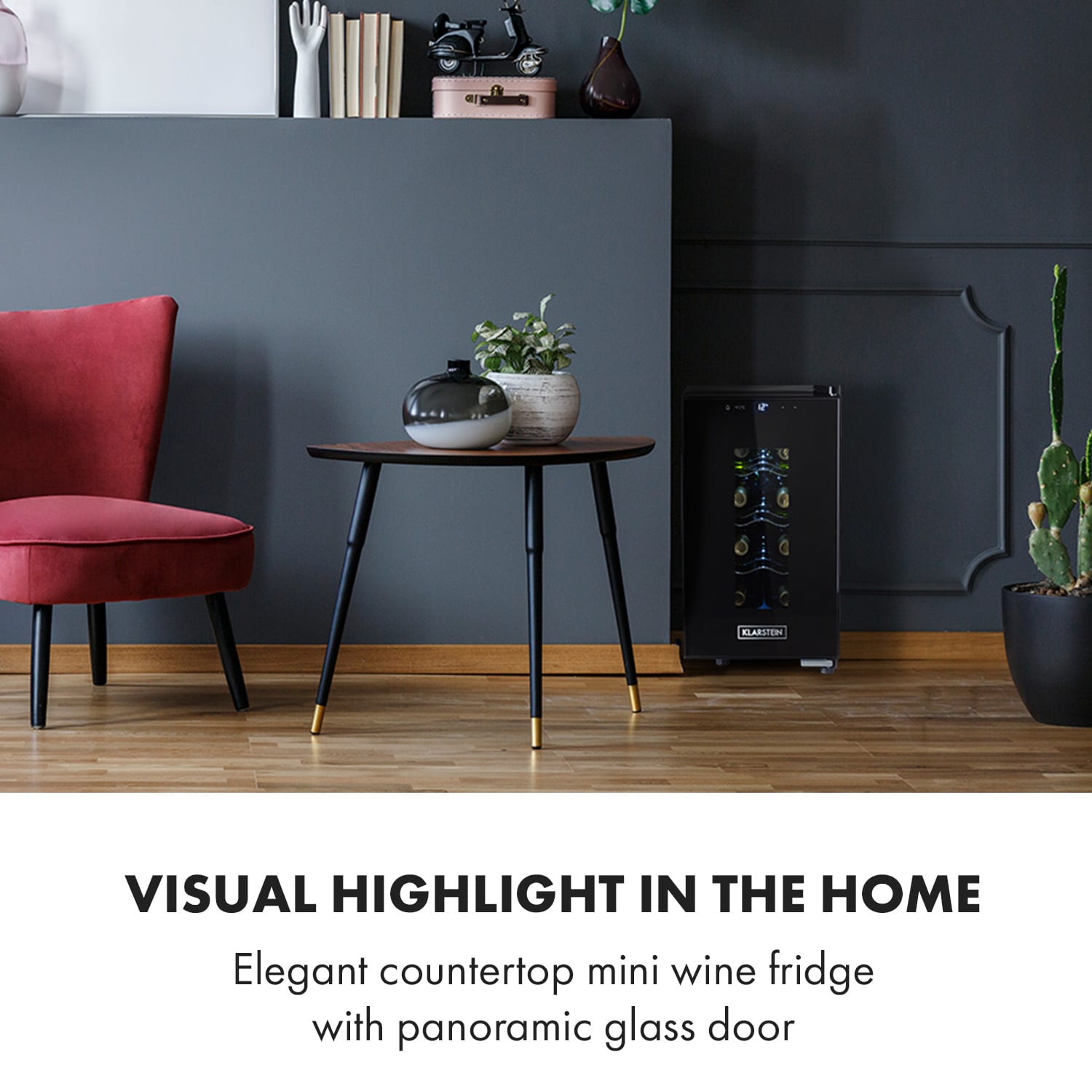 Bellevin 8 Uno wijnkoelkast 23 liter 11-18 °C led Touch SingleZone 1 koelzone | 8 flessen