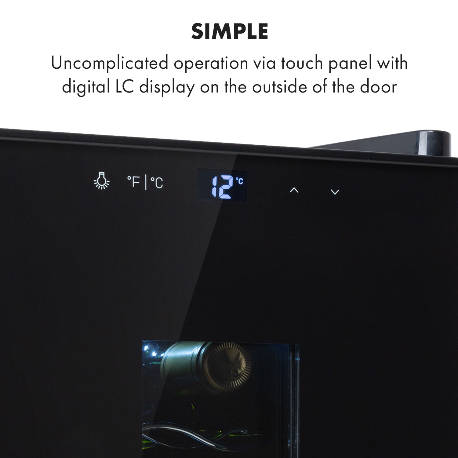 Bellevin 8 Uno wijnkoelkast 23 liter 11-18 °C led Touch SingleZone 1 koelzone | 8 flessen