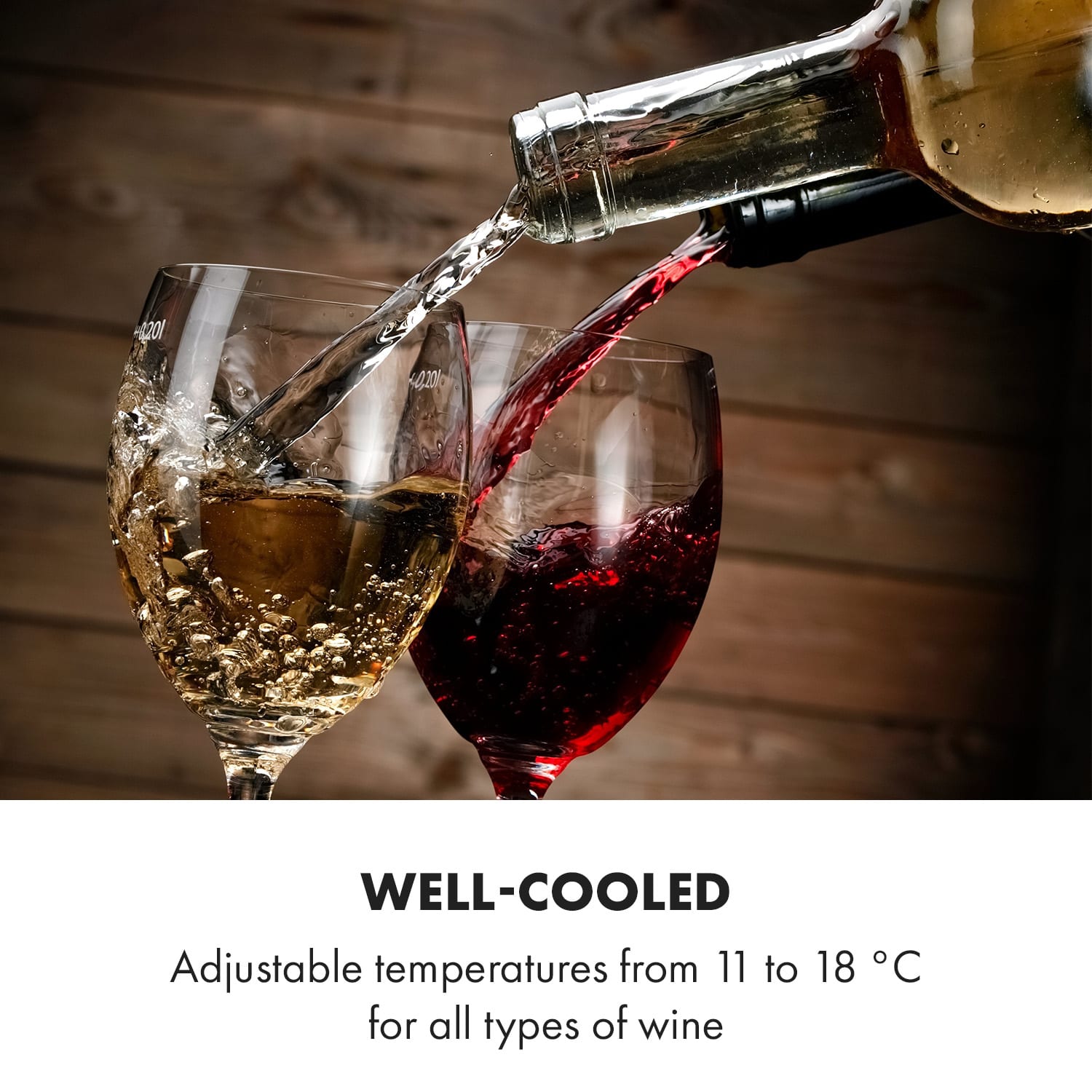 Bellevin 8 Uno wijnkoelkast 23 liter 11-18 °C led Touch SingleZone 1 koelzone | 8 flessen