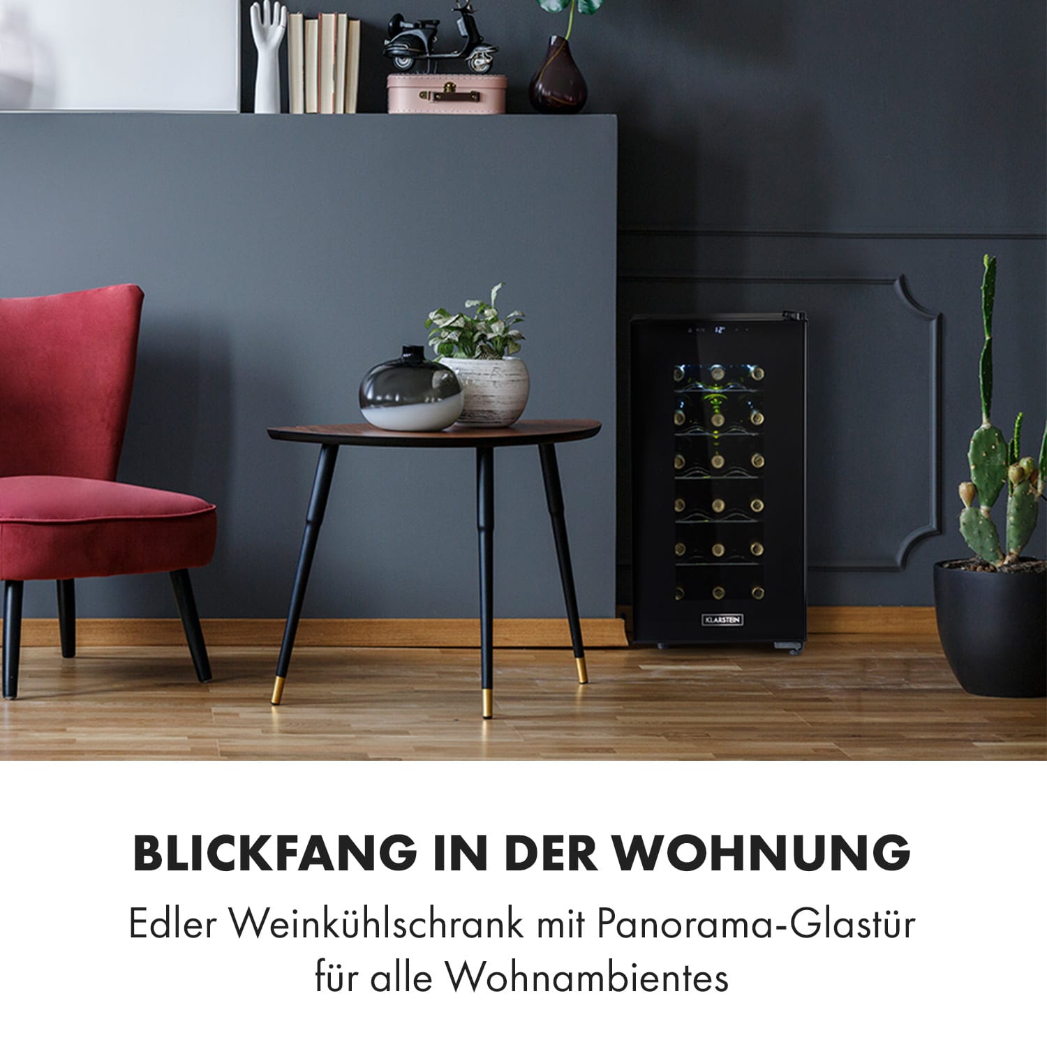 Bellevin 18 Uno Weinkühlschrank 50 Liter 11-18 °C LED Touch SingleZone 1 Kühlzone | 18 Flaschen