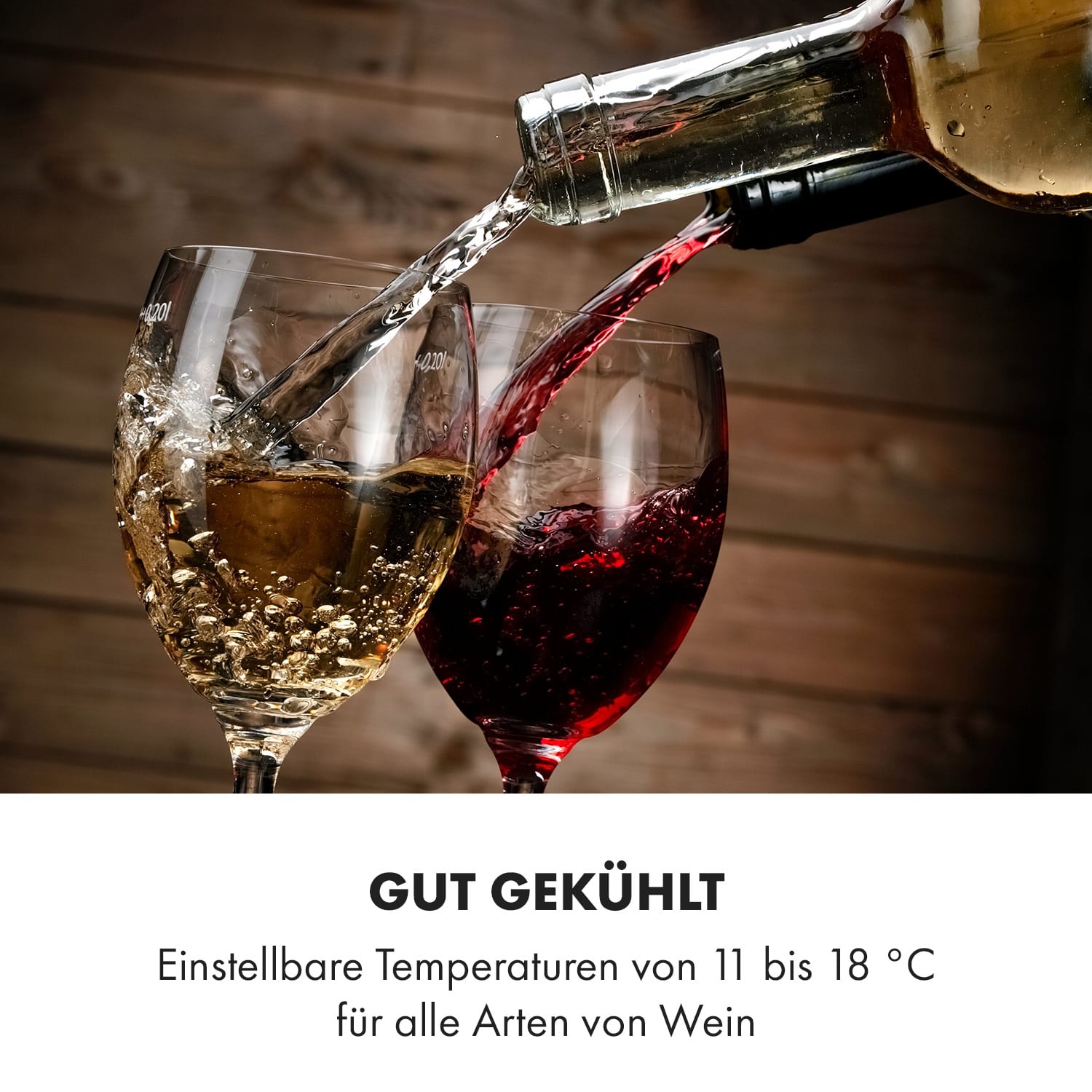 Bellevin 18 Uno Weinkühlschrank 50 Liter 11-18 °C LED Touch SingleZone 1 Kühlzone | 18 Flaschen