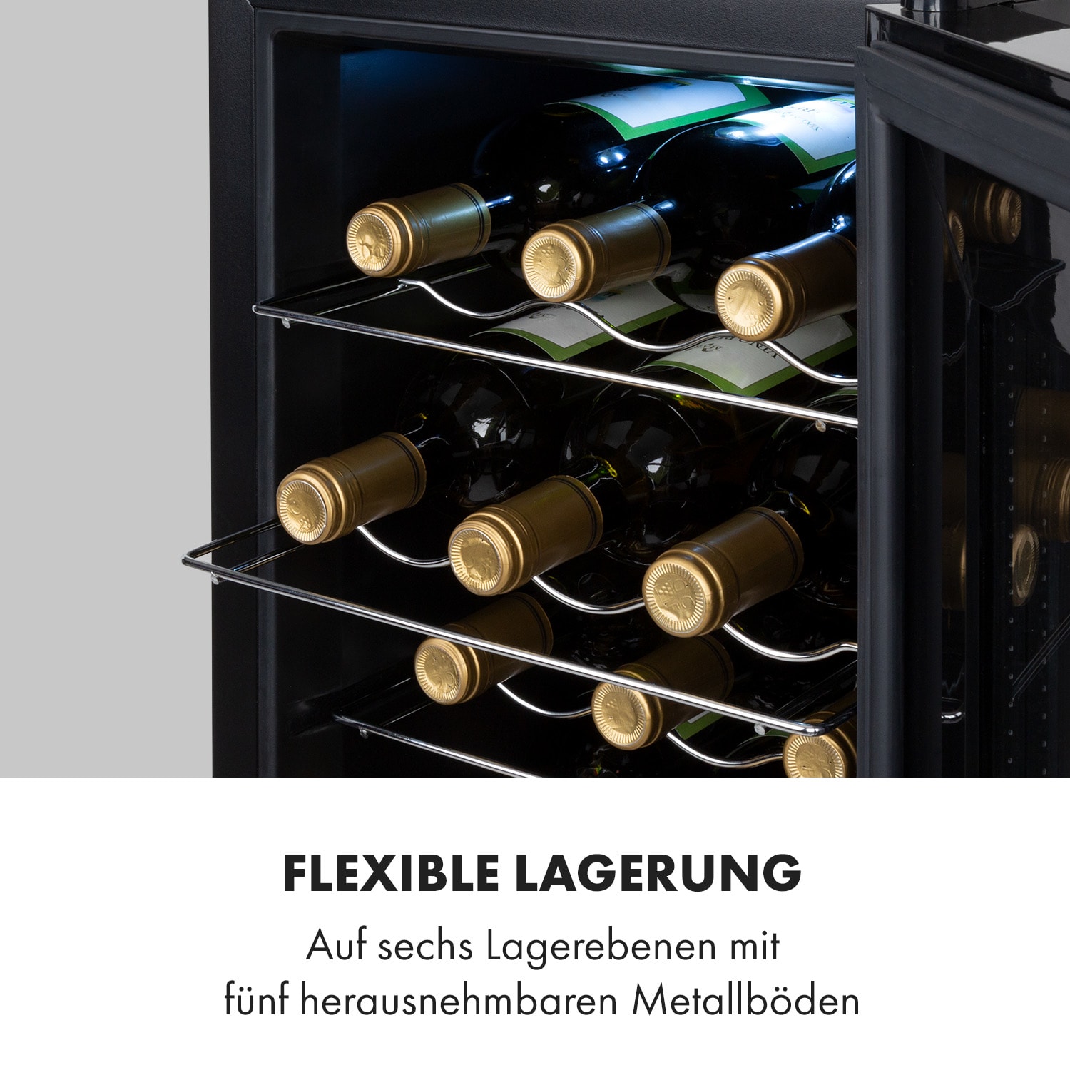 Bellevin 18 Uno Weinkühlschrank 50 Liter 11-18 °C LED Touch SingleZone 1 Kühlzone | 18 Flaschen