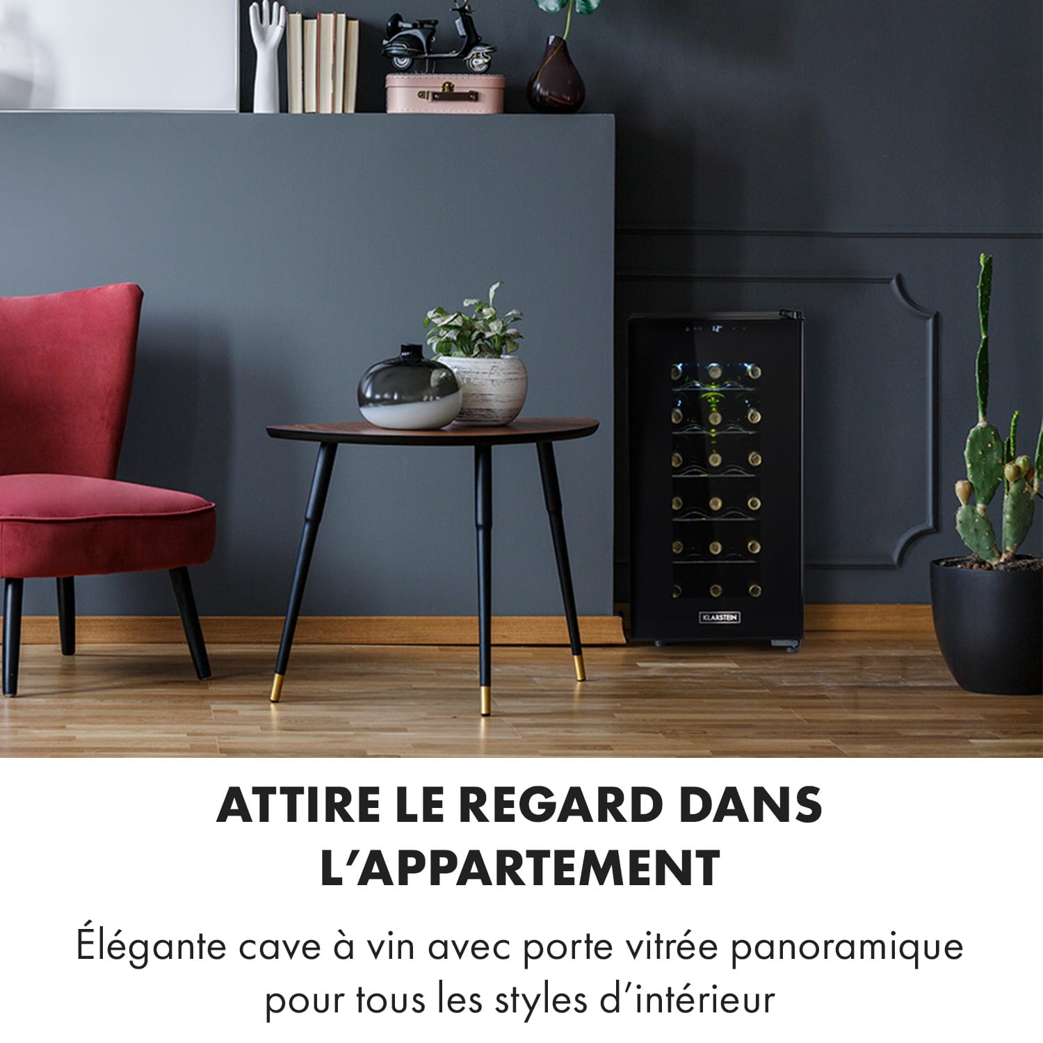 Bellevin 18 Uno wijnkoelkast 50 liter 11-18 °C led Touch SingleZone 1 koelzone | 18 flessen