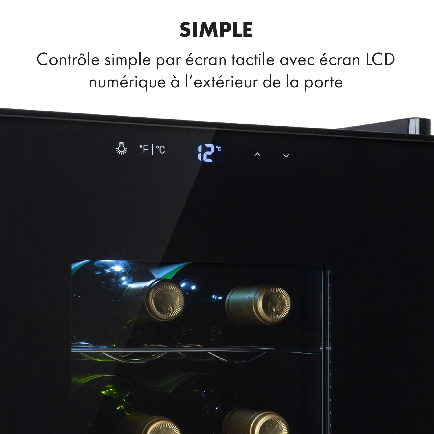 Bellevin 18 Uno wijnkoelkast 50 liter 11-18 °C led Touch SingleZone 1 koelzone | 18 flessen