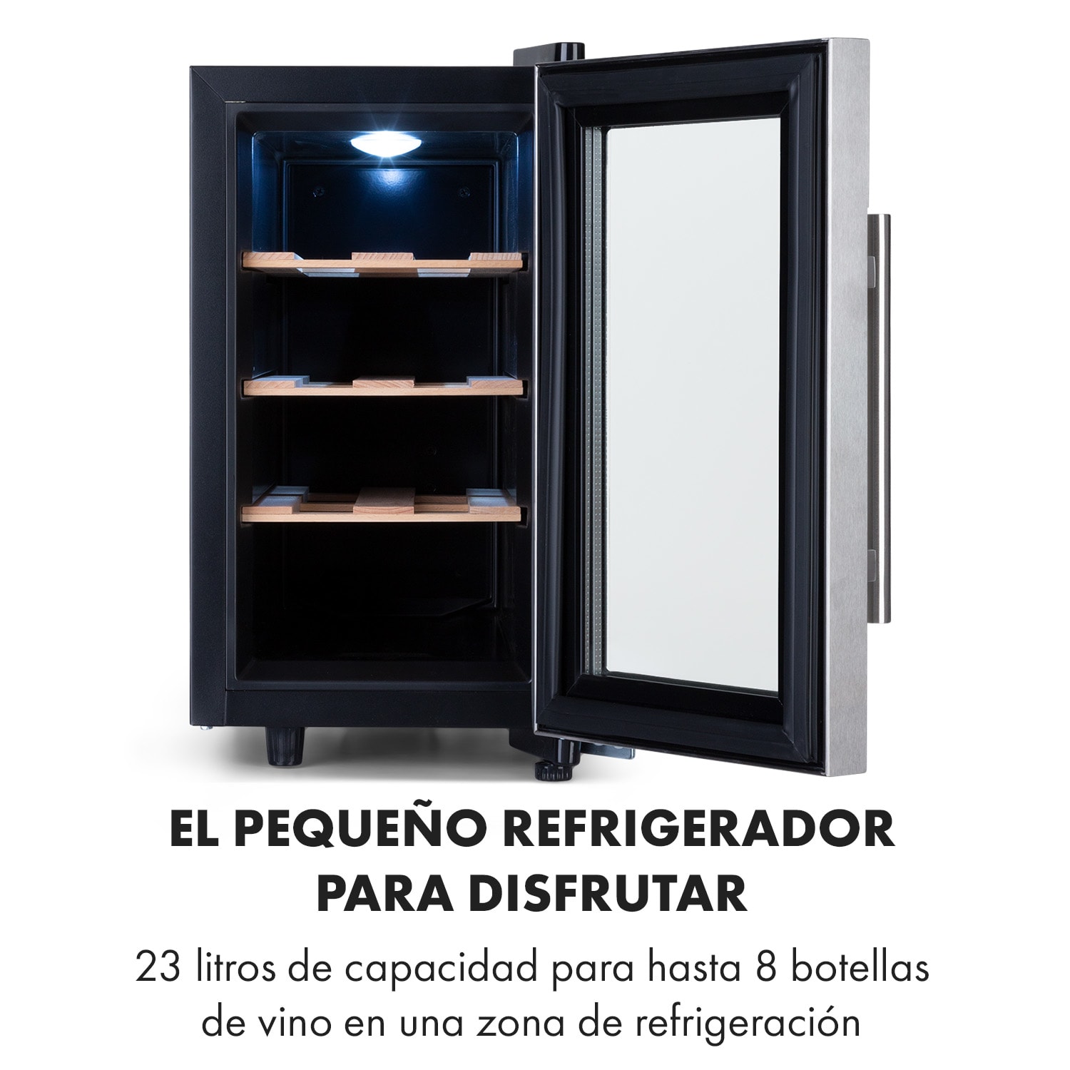 Nevera para vinos Reserva 8 Uno 23 litros 8 botellas 11-18 °C 26 dB acero inoxidable 1 zona de refrigeración | 8 botellas