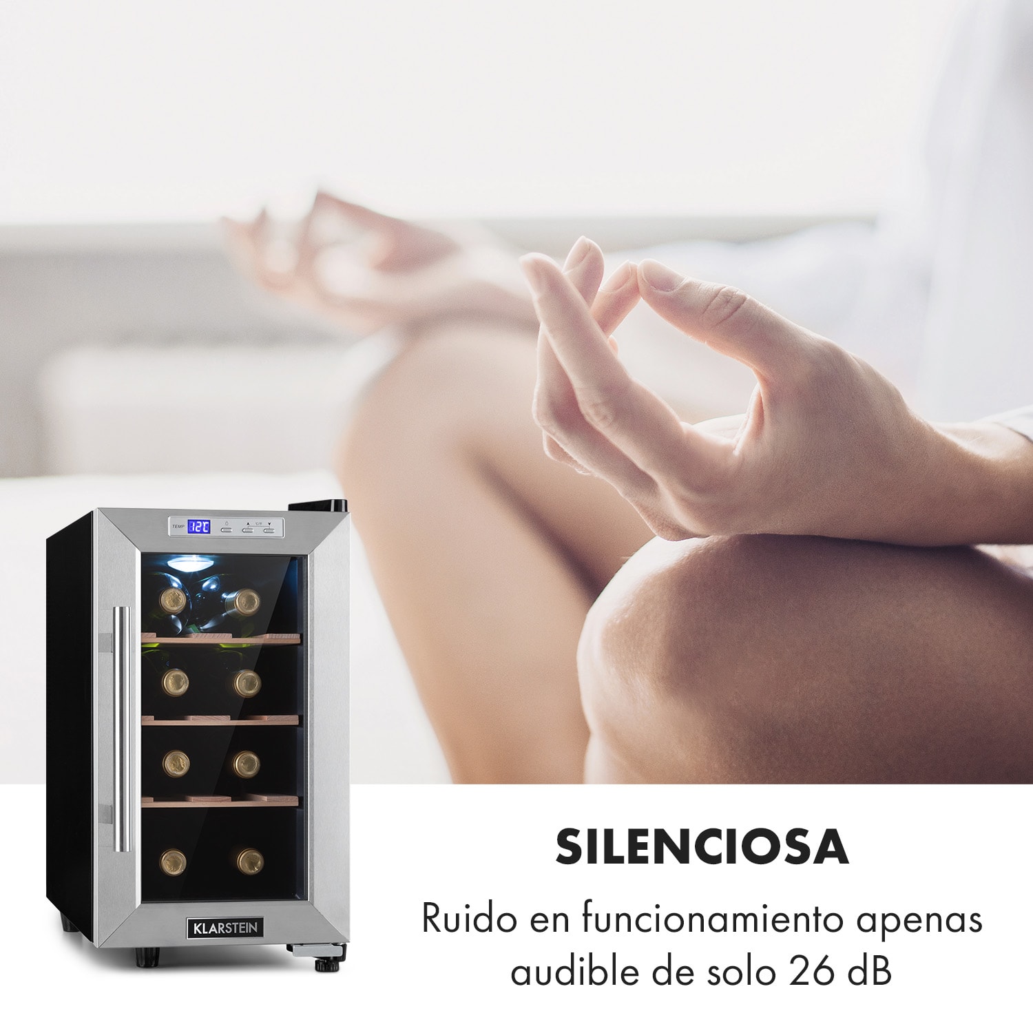 Nevera para vinos Reserva 8 Uno 23 litros 8 botellas 11-18 °C 26 dB acero inoxidable 1 zona de refrigeración | 8 botellas