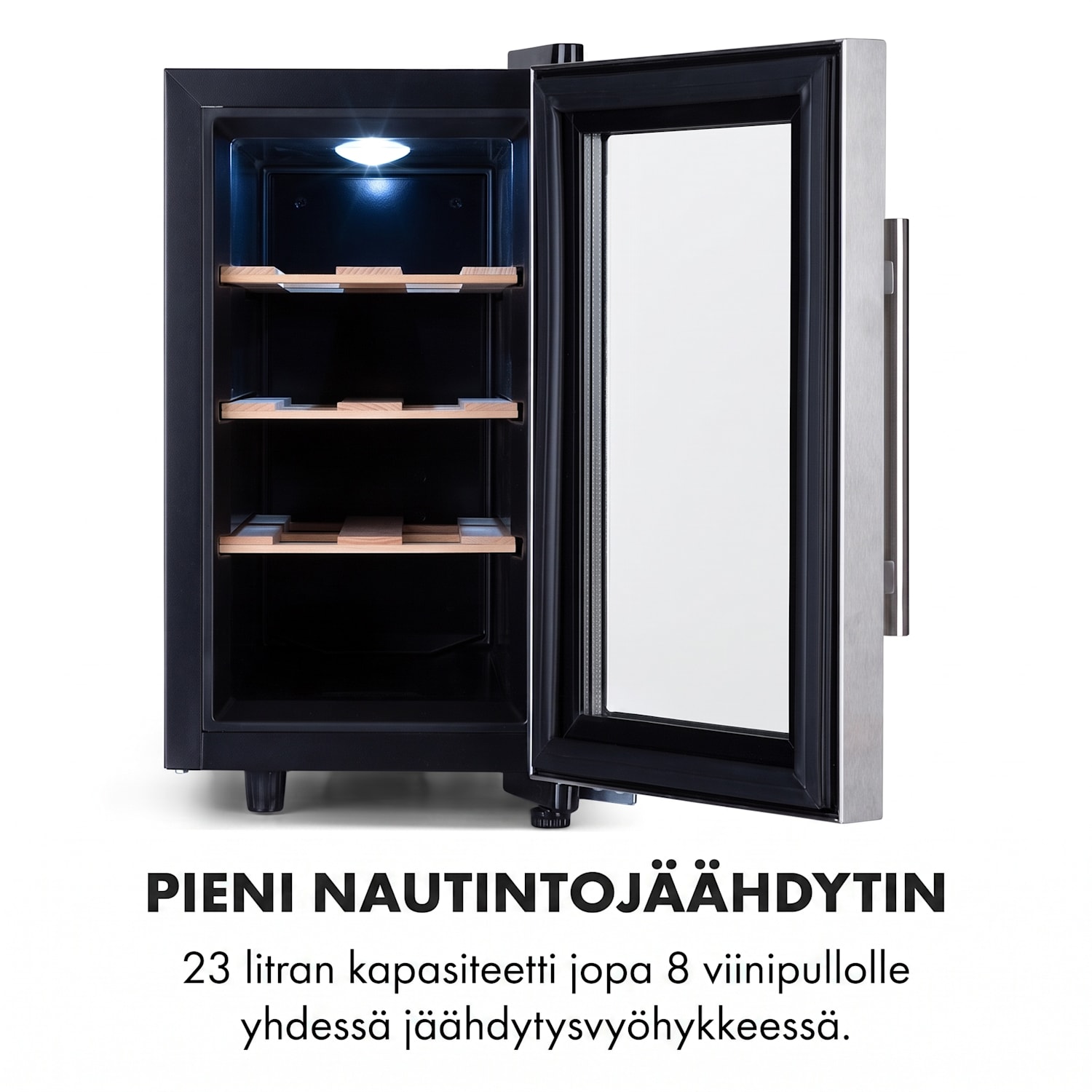 Reserva 8 Uno viinijääkaappi 23 litraa 8 pullolle 11-18 °C 26 dB teräs 1 jäähdytysalue | 8 pulloa