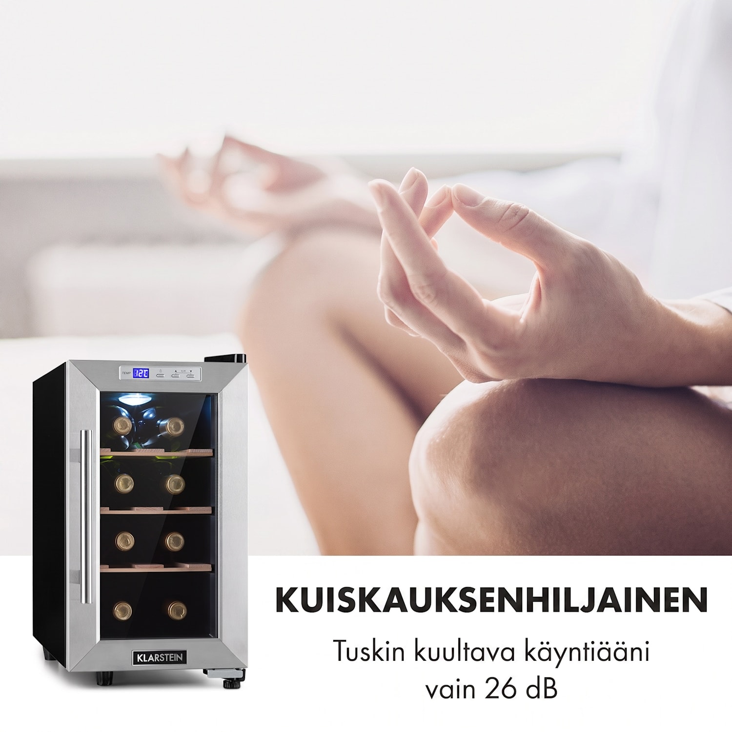 Reserva 8 Uno viinijääkaappi 23 litraa 8 pullolle 11-18 °C 26 dB teräs 1 jäähdytysalue | 8 pulloa