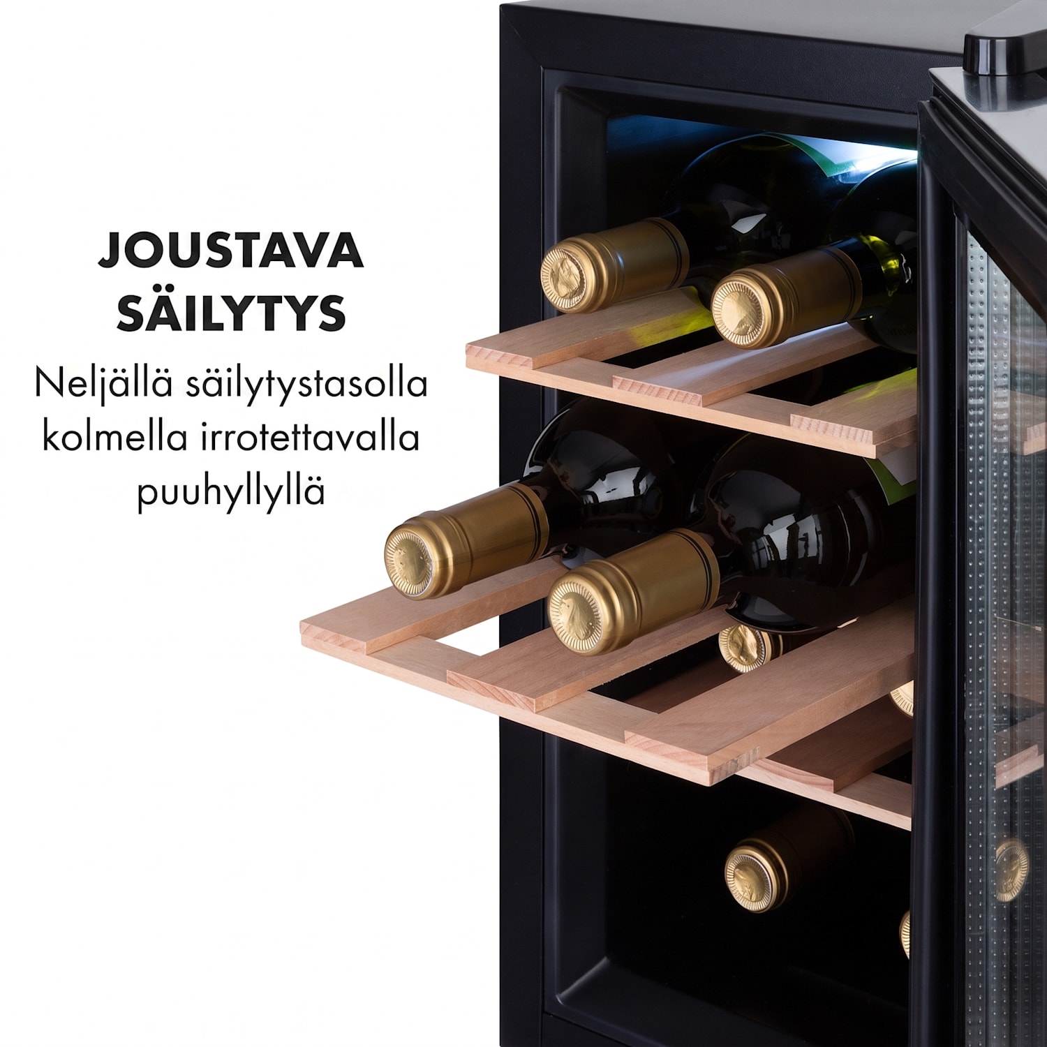 Reserva 8 Uno viinijääkaappi 23 litraa 8 pullolle 11-18 °C 26 dB teräs 1 jäähdytysalue | 8 pulloa