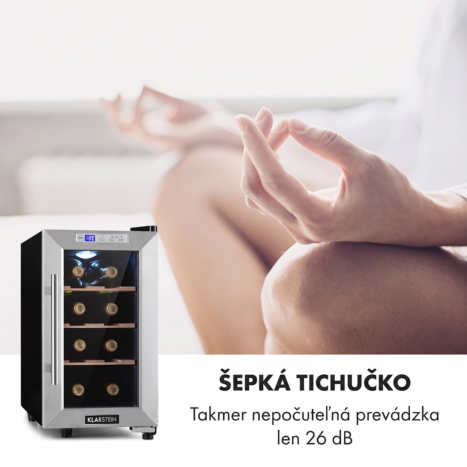 Reserva 8 Uno, vinotéka, 23 l, 8 fliaš, 11–18°C, 26 dB, nehrdzavejúca oceľ 1 chladiaca zóna | 8 fliaš