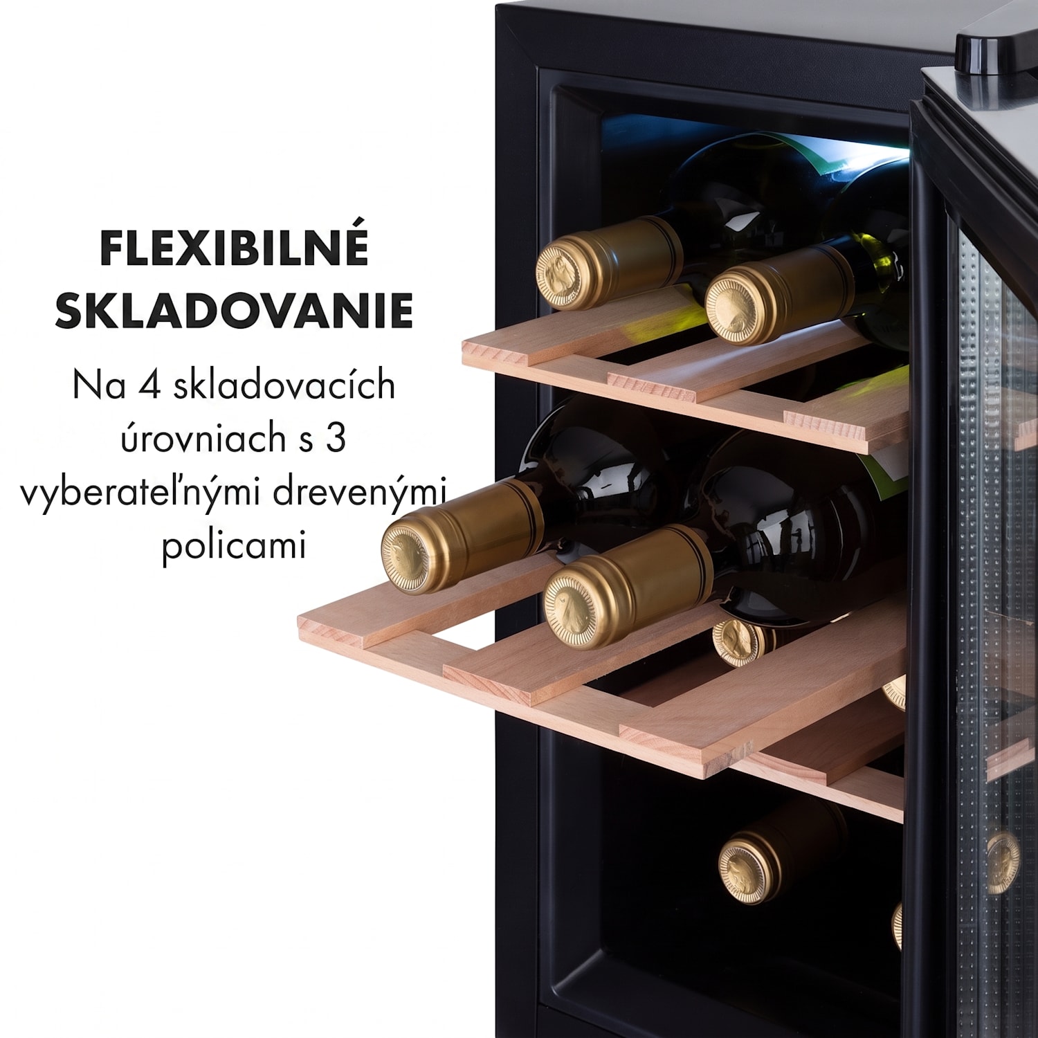 Reserva 8 Uno, vinotéka, 23 l, 8 fliaš, 11–18°C, 26 dB, nehrdzavejúca oceľ 1 chladiaca zóna | 8 fliaš