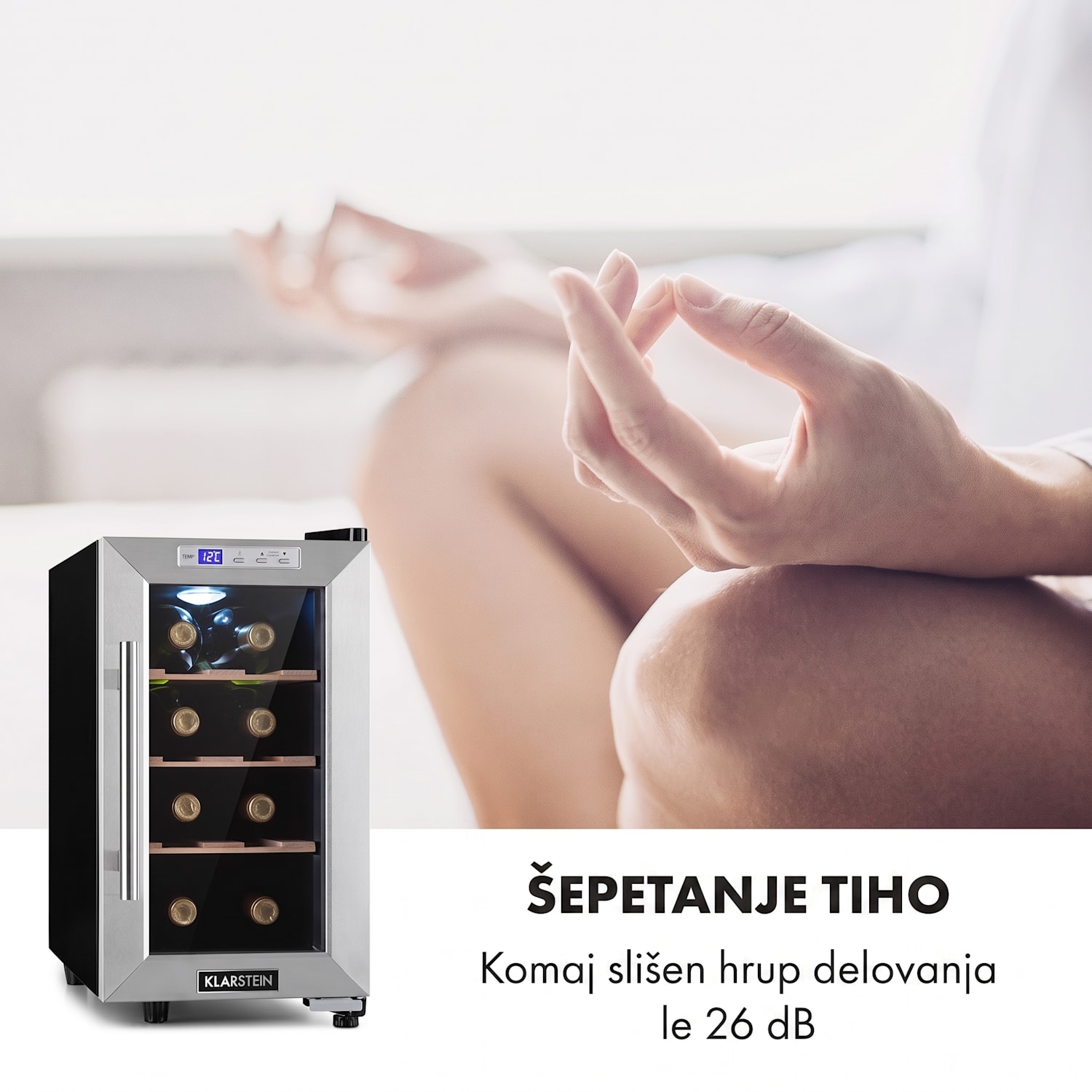 Reserva 8 Uno, vinoteka, 23 litrov, 8 steklenic, 11 - 18 °C, 26 dB, nerjaveče jeklo 1 | 8 steklenic