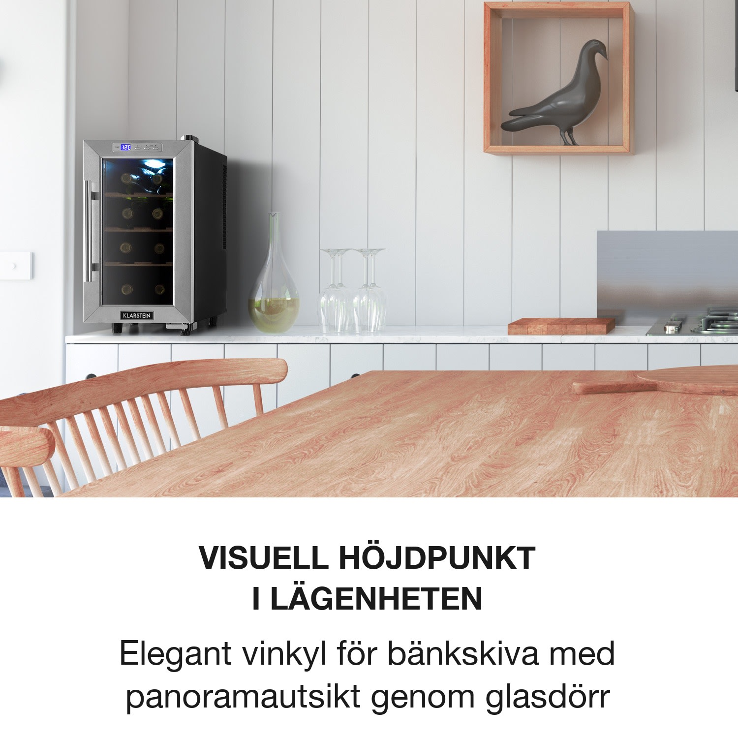 Reserva 8 Uno Vinkylskåp 23 liter 8 flaskor 11-18 °C 26 dB ädelstål 1 kylzon | 8 flaskor