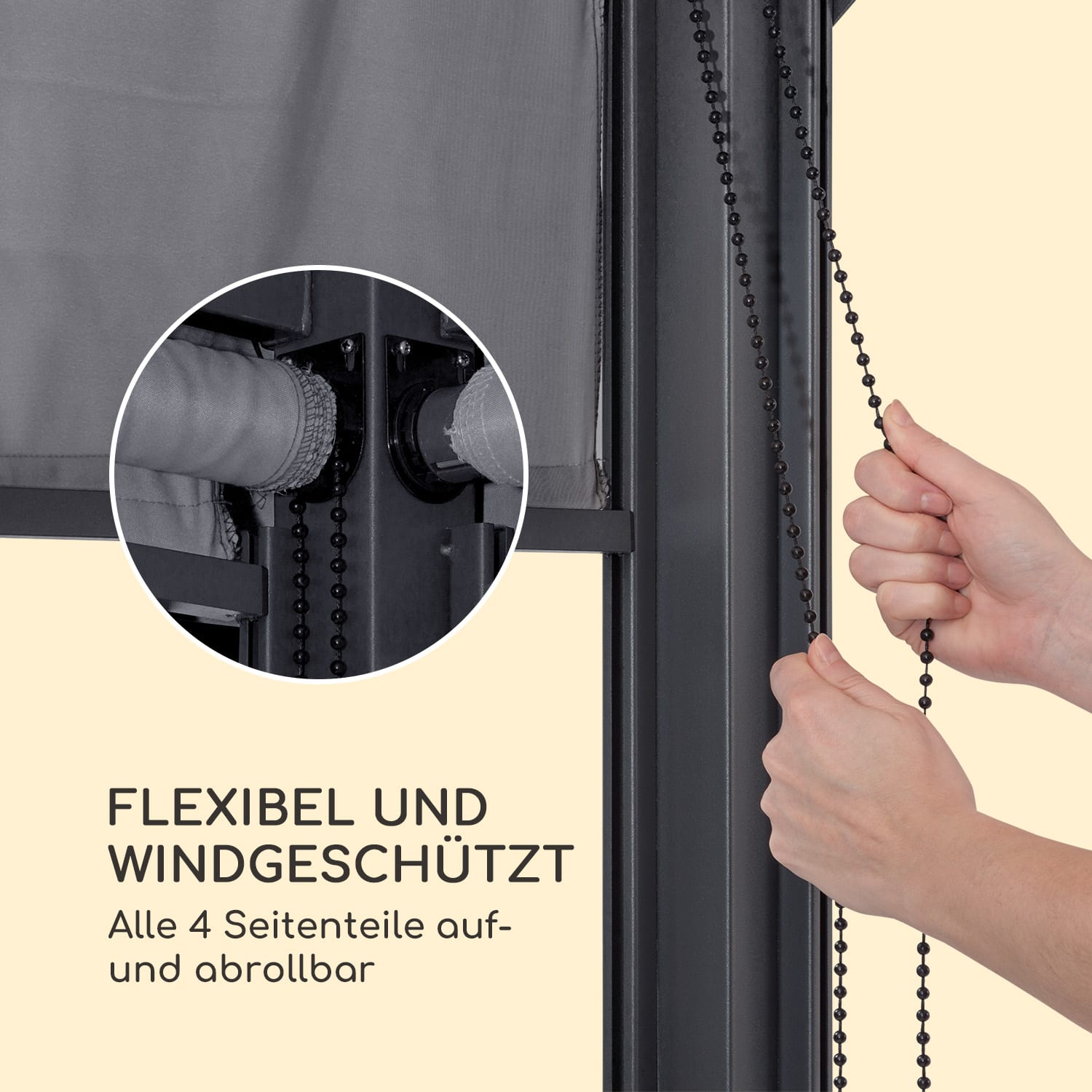 Grandezza Cortina Gartenpavillon 3x3m 4 Seitenteile 