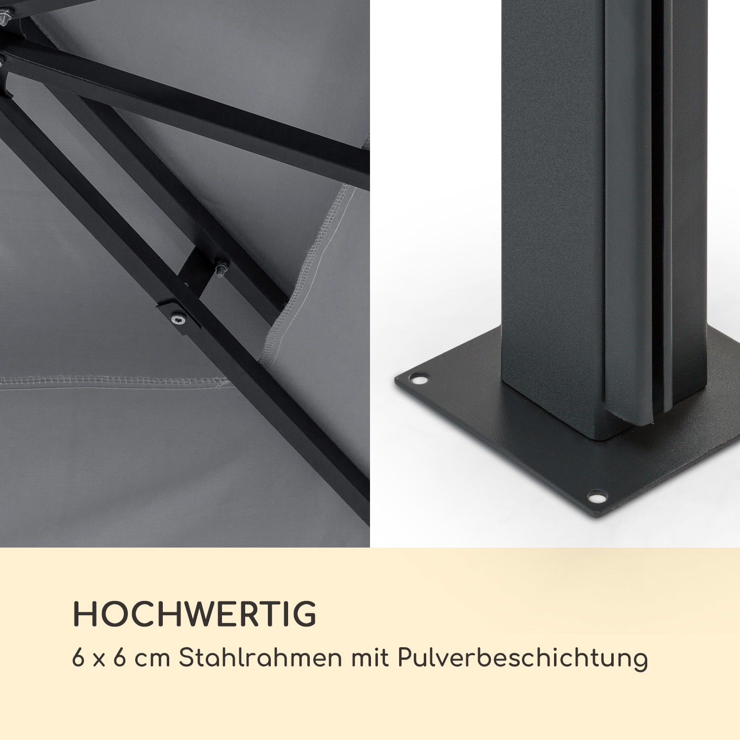 Grandezza Cortina Gartenpavillon 3x3m 4 Seitenteile 