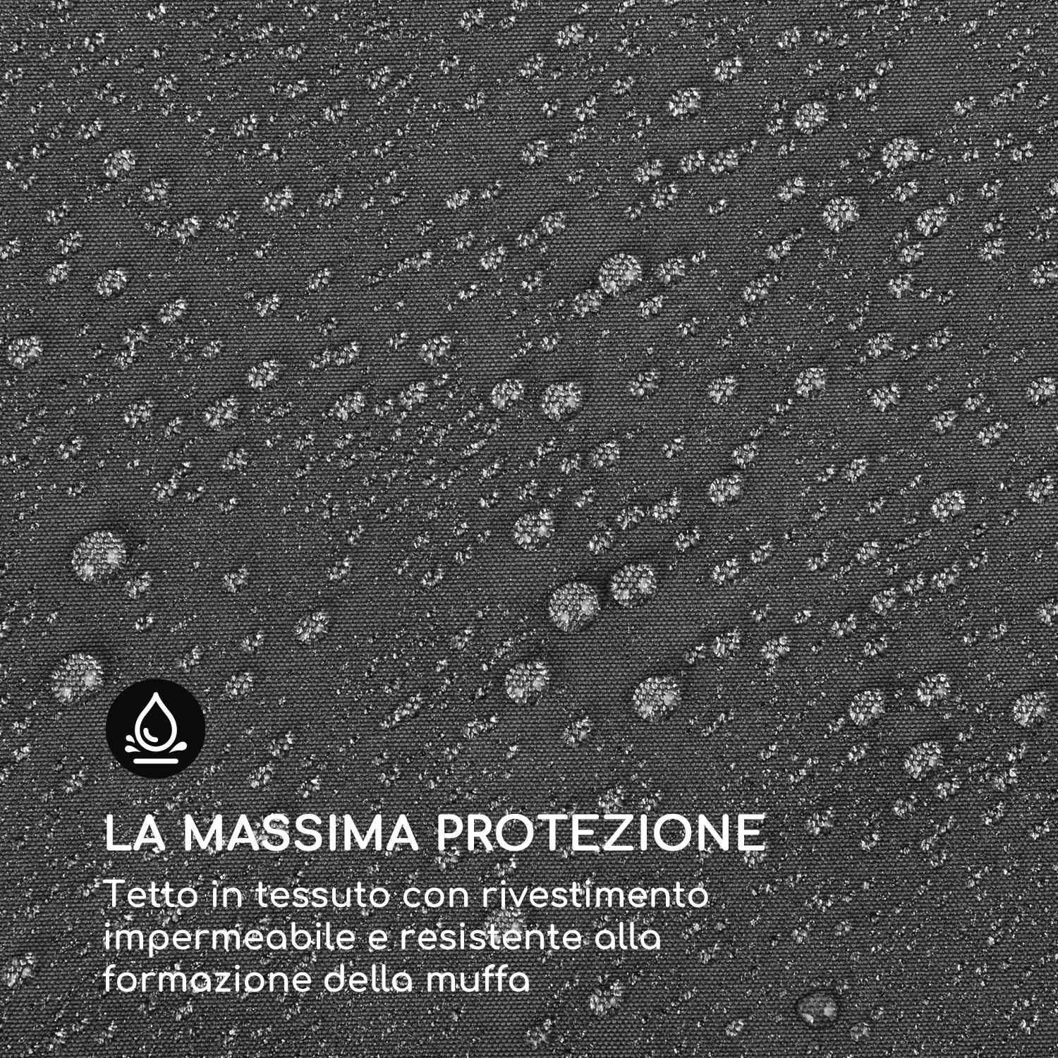 Grandezza Cortina, Gazebo da giardino, 3 x 3 m, 4 pareti laterali 3 x 3 m | Cinzento Escuro