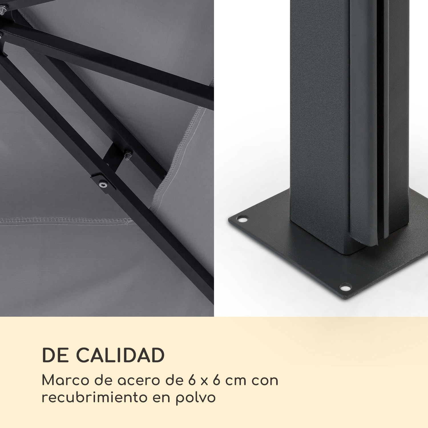 Gazebo de jardín Grandezza Cortina de 3x6m, 4 partes laterales 3 x 6 m | Gris Oscuro