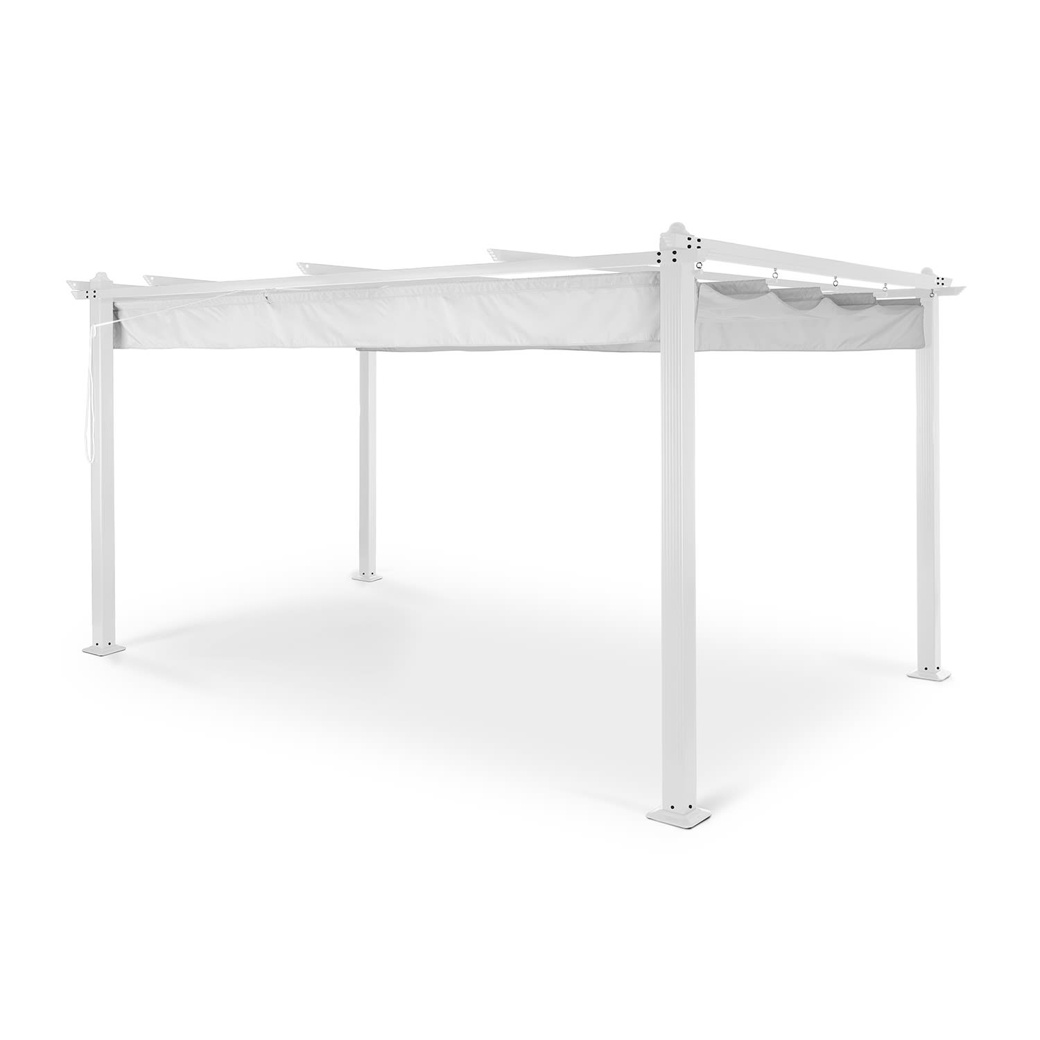 Pantheon, pergola, négyzet alakú alumínium cső, 3 × 4 m, 4 sarokoszlop, vízálló