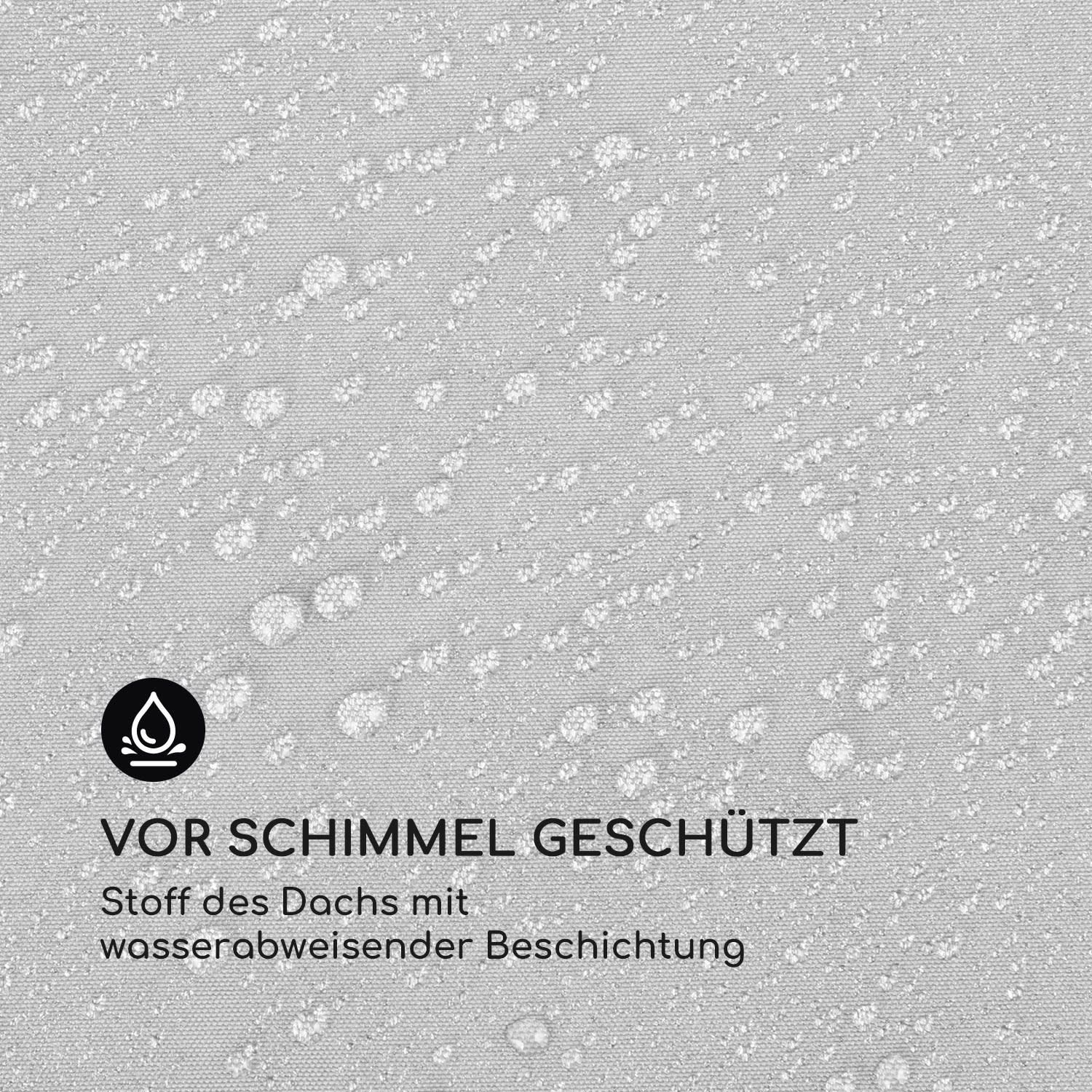 Pantheon Cortina Pavillon mit Dach 3x3m 4 Seitenteile 3 x 3 m | Weiß | Taubengrau
