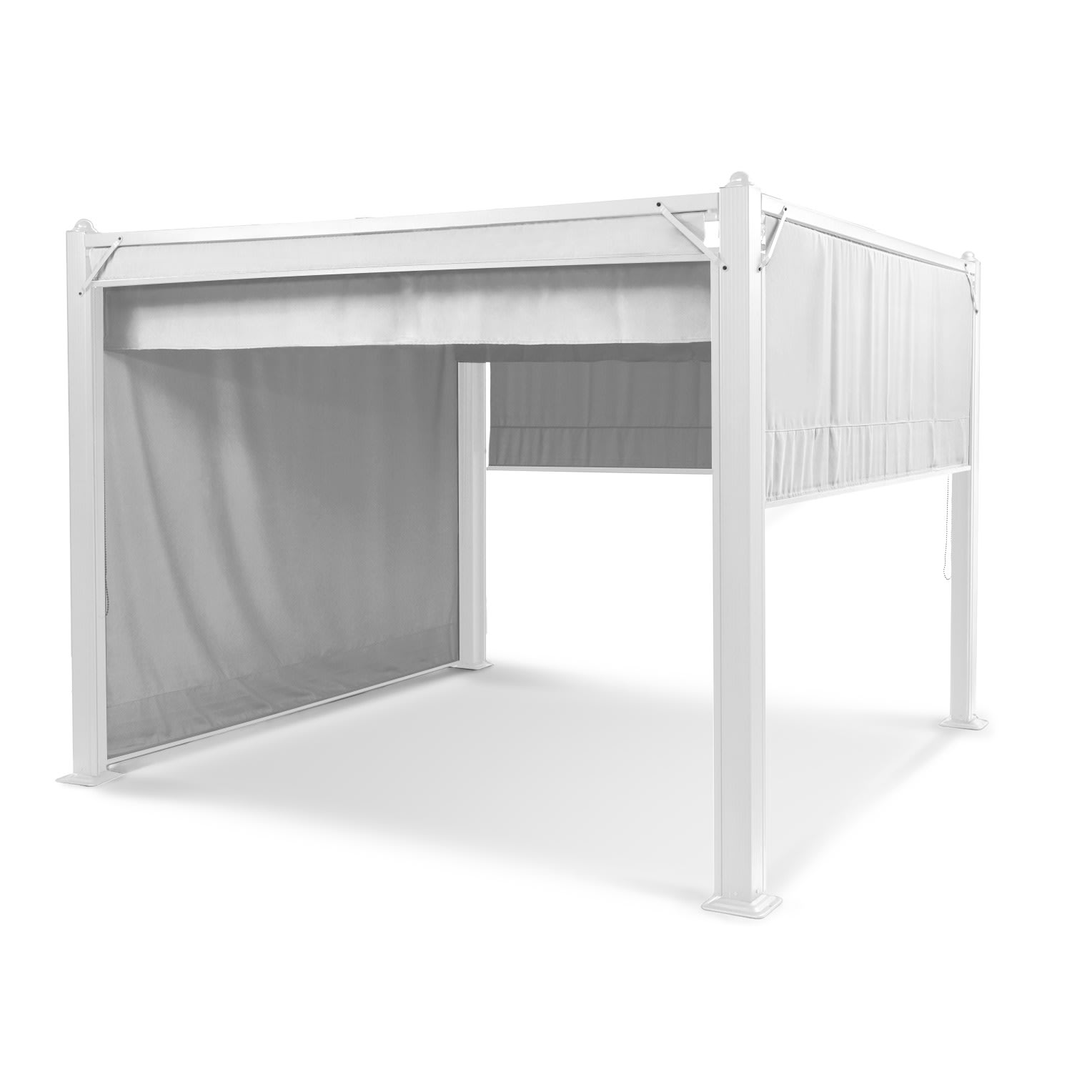Pantheon Cortina, altana ogrodowa, pawilon, 3 x 3 m, 4 rolety boczne, dach 3 x 3 m | Biały | Gołębia Szarość