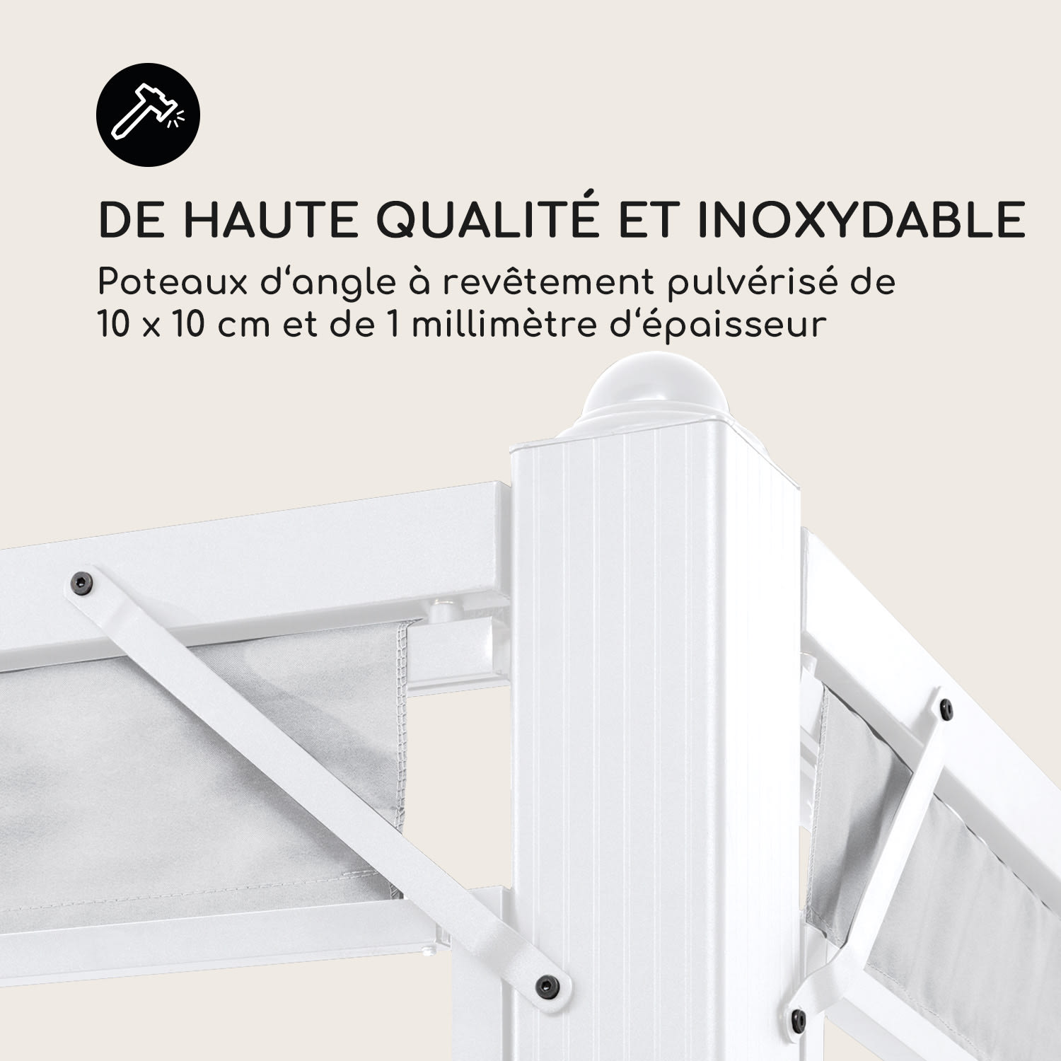 Pantheon Cortina paviljoen met dak 3x4m 4 zijstukken 3 x 4 m | Wit | Duifgrijs