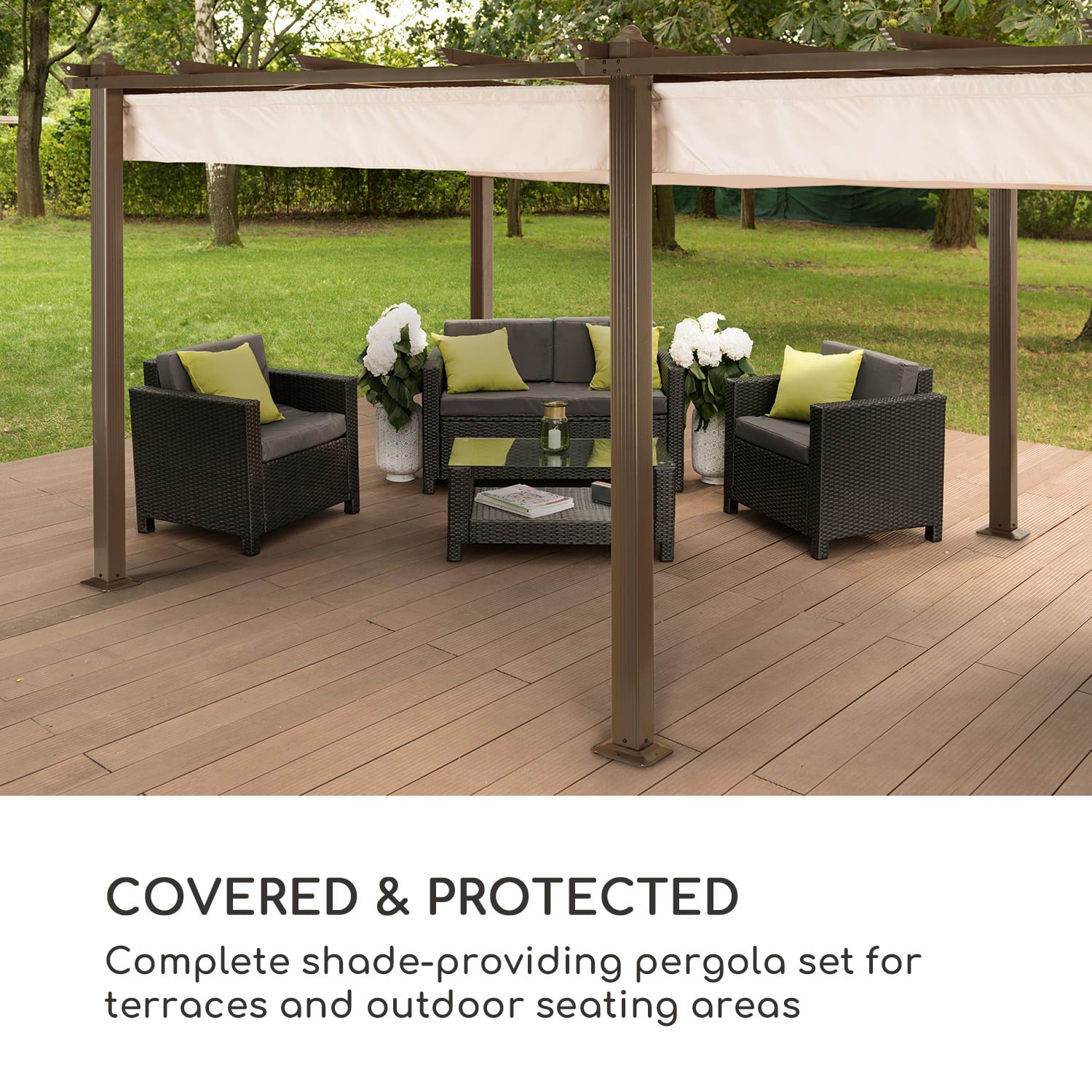 Pantheon Rust, altana ogrodowa, pawilon, 3 x 6 m, aluminium, rury czterokątne, wodoszczelny dach 