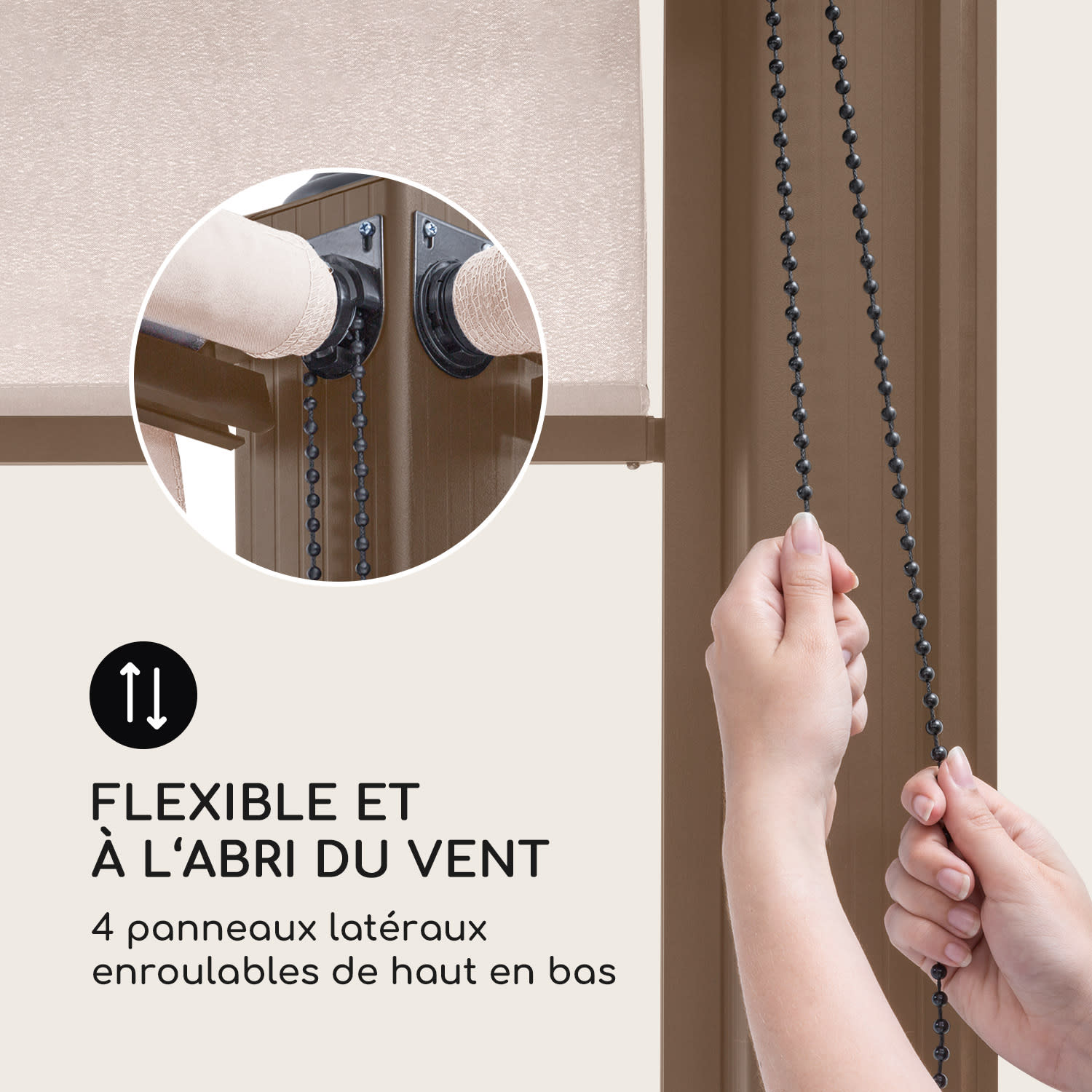 Pantheon Cortina Rust Pavillon avec toit 3x3 m 4 parois latérales 3 x 3 m | Brun terre / sable