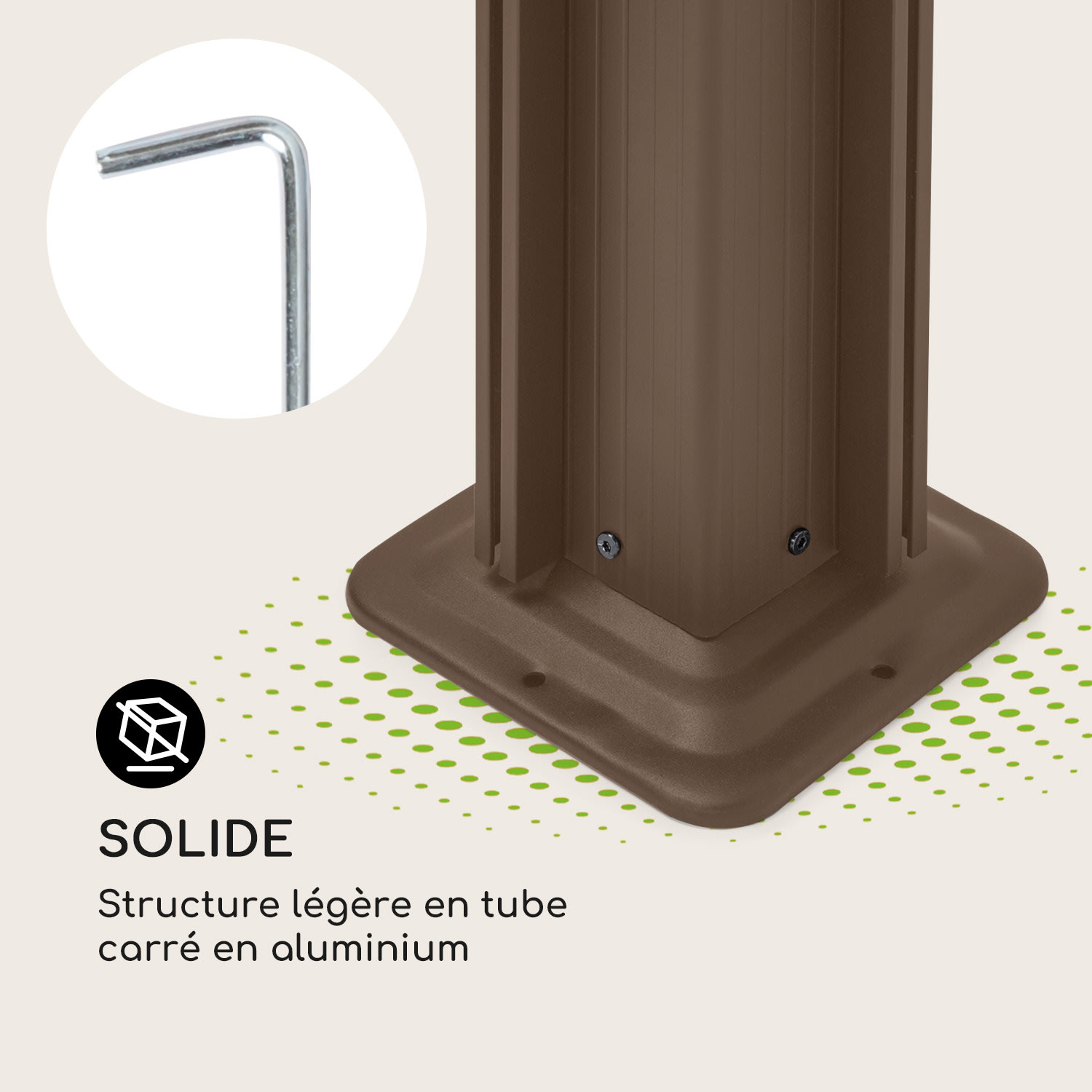 Pantheon Cortina Rust Pavillon avec toit 3x3 m 4 parois latérales 3 x 3 m | Brun terre / blanc