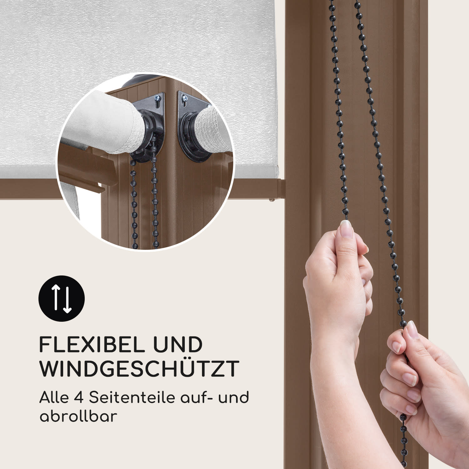 Pantheon Cortina Rust Pavillon mit Dach 3x4 m 4 Seitenteile 3 x 4 m | Erdbraun / Weiß