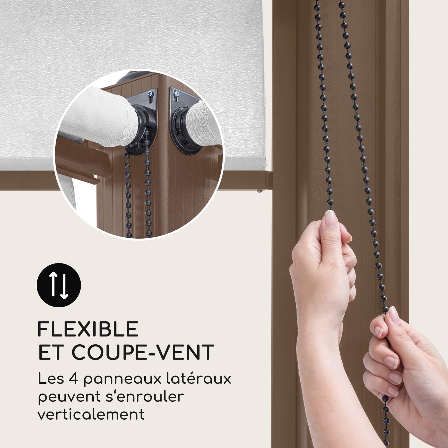 Pantheon Cortina  Rust,  pavillon avec toit, 3x6m, 4 panneaux latéraux 3 x 6 m | Brun terre / blanc