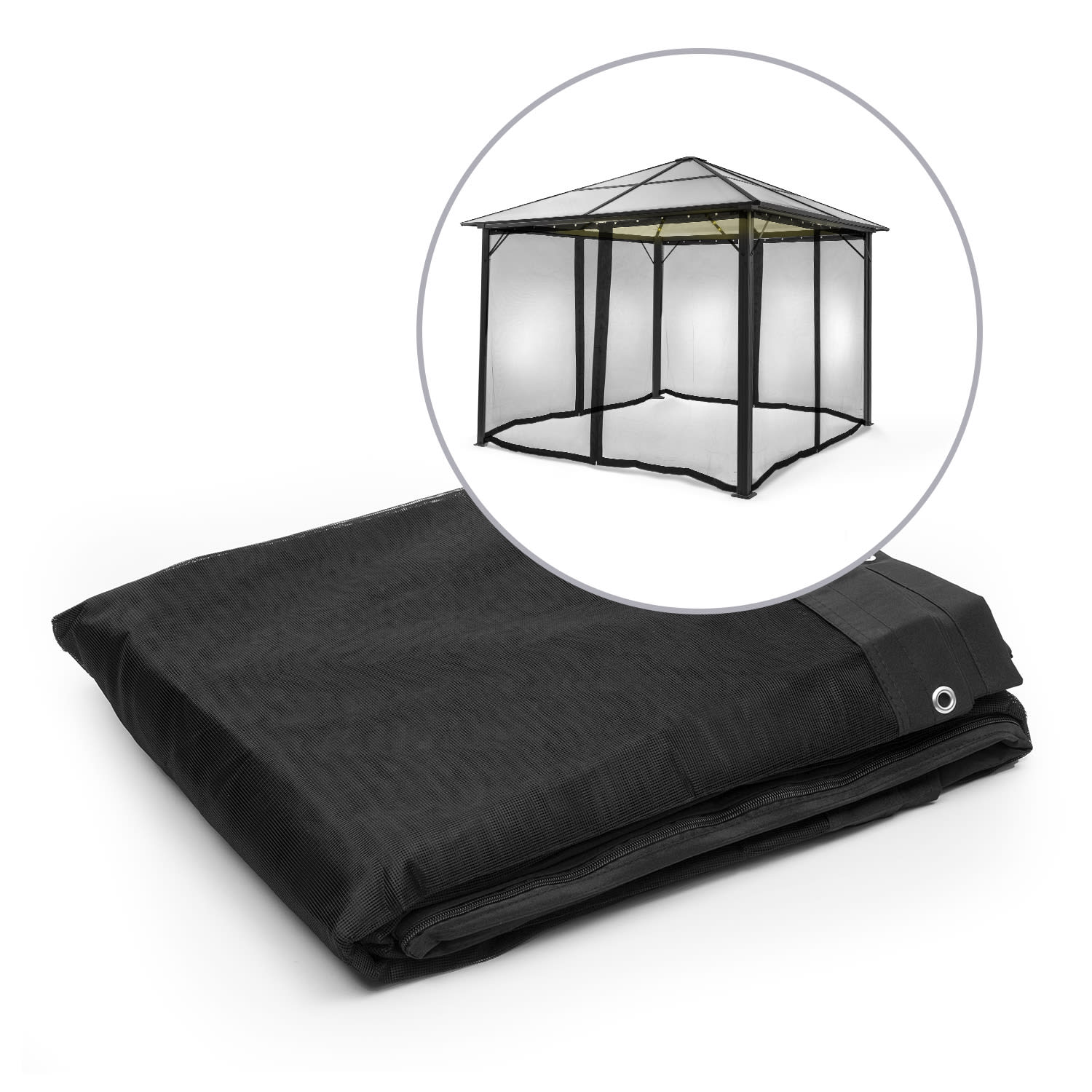Pantheon Solid Sky Ambient Solar, moskitiera do pawilonu ogrodowego, 3 x 3 m 3 x 3 m | Czarny