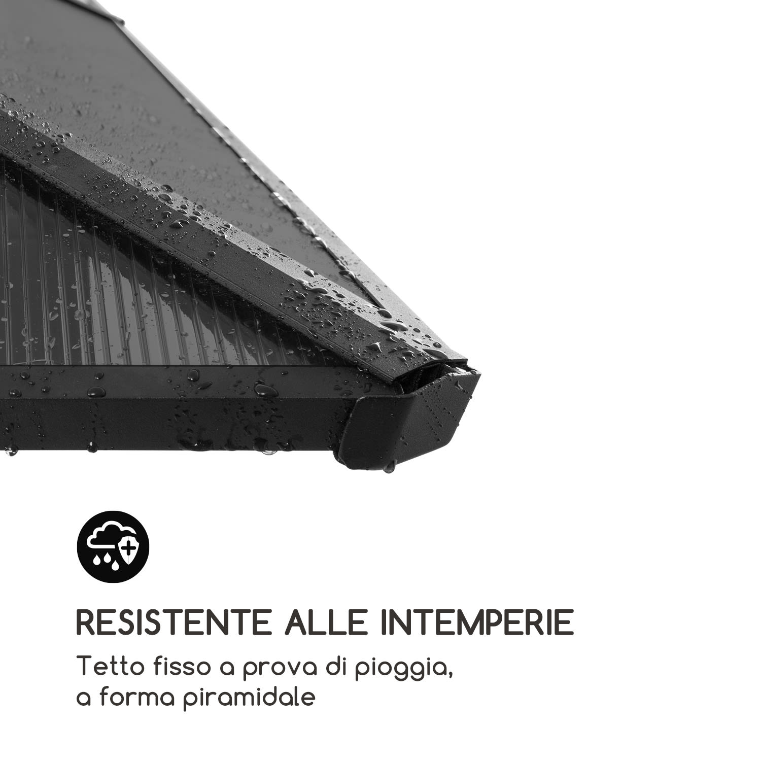 Pantheon Solid Sky Ambient Solar, Gazebo con tetto, 3x4m, policarbonato, alluminio, illuminato 3 x 4 m | Nero