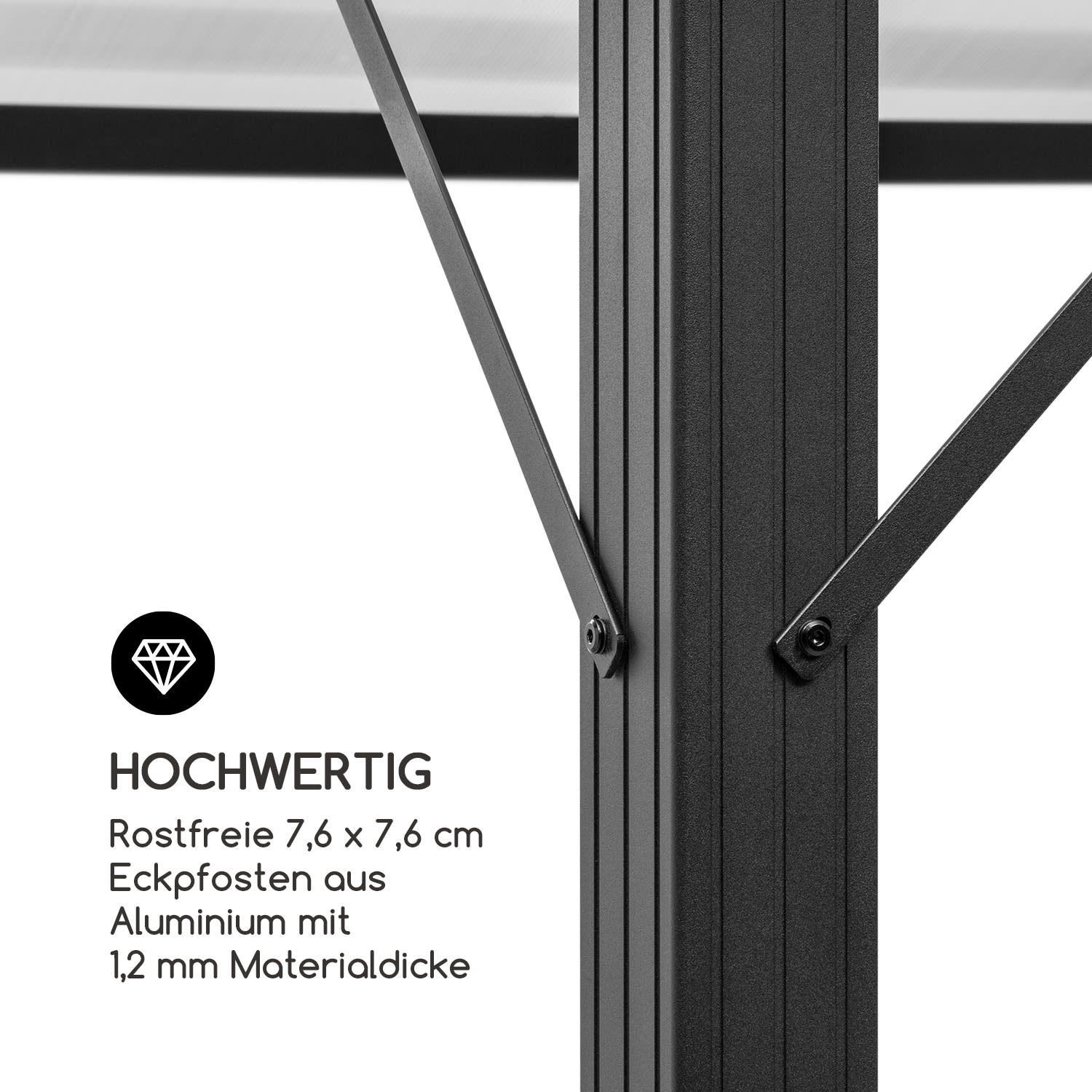 Pantheon Solid Sky Ambient Solar Pavillon 3x4m Polycarbonat Aluminium 