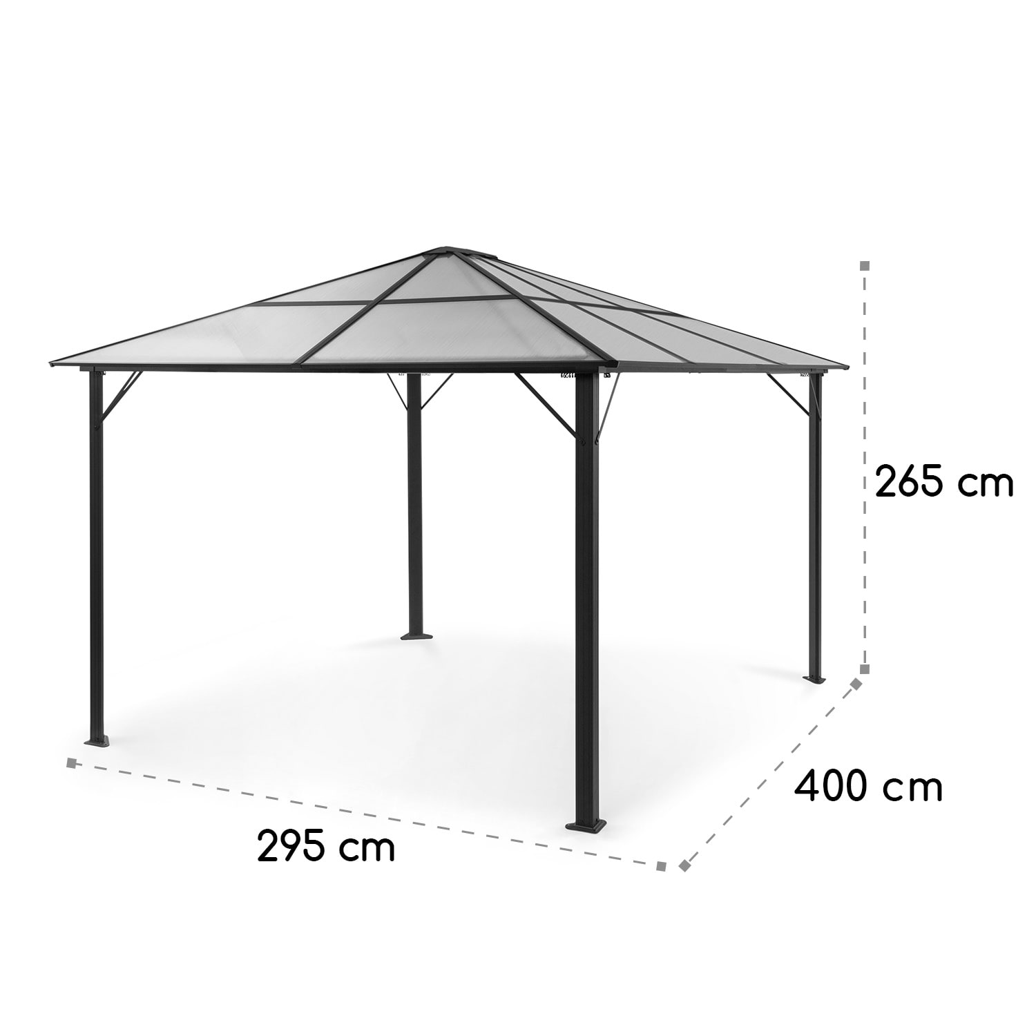 Pantheon Solid Sky Ambient Solar Pavillon 3x4m Polycarbonat Aluminium 