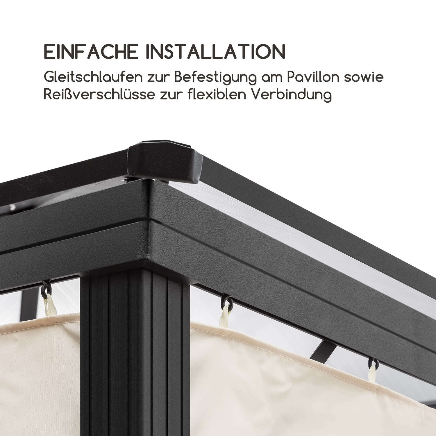 Pantheon Solid Sky Pavillon-Seitenwände 3x4 4 Stück 140g/m² 3 x 4 m | Sand