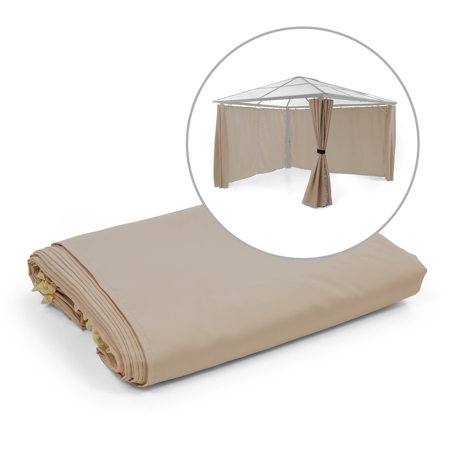 Pantheon Solid Sky, kotary do altany ogrodowej, ściany boczne, 3 x 4 m, 4 sztuki, 140 g/m² 3 x 4 m | Jasny Taupe