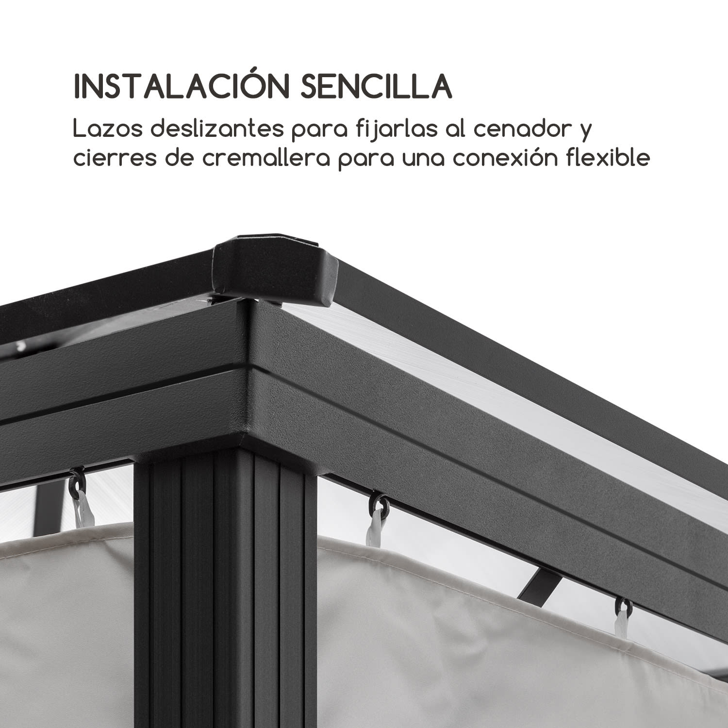 Pantheon Solid Sky Paredes laterales para pabellón 3x4 4 piezas 140g/m² 3 x 4 m | Gris Paloma