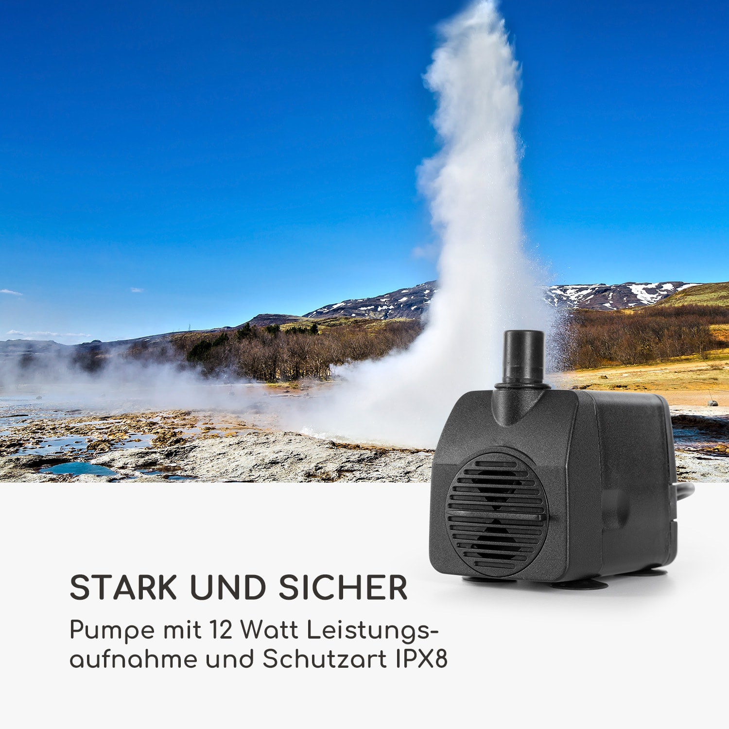 Ayana Brunnen Gartenbrunnen Zierbrunnen 12W Pumpe Stahl LED 