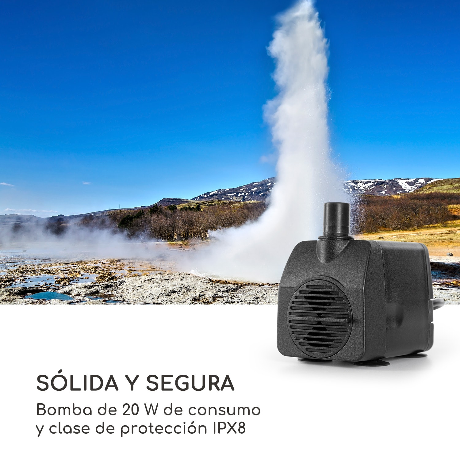 Fuente de jardín decorativa Montpellier 8W bomba zinc color óxido 