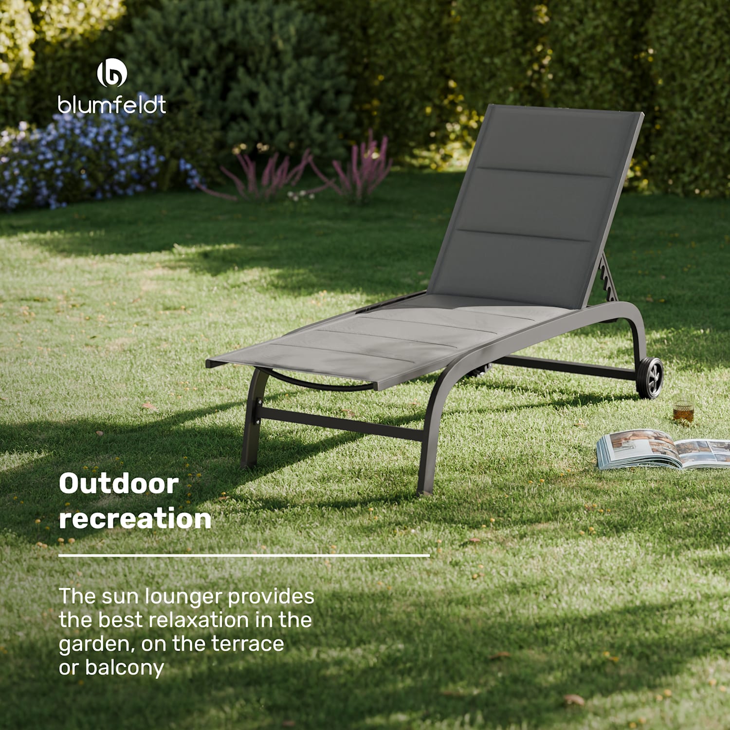 Limala aurinkotuoli teräs/alumiini tekstiilinoja 150 kg siirrettävä Tummanharmaa