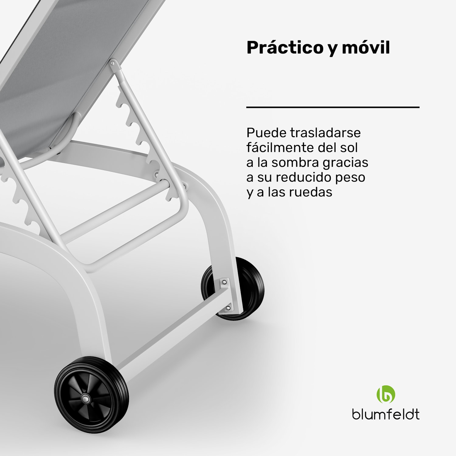 Tumbona Limala Acero/Aluminio Textilene 150 kg móvil 