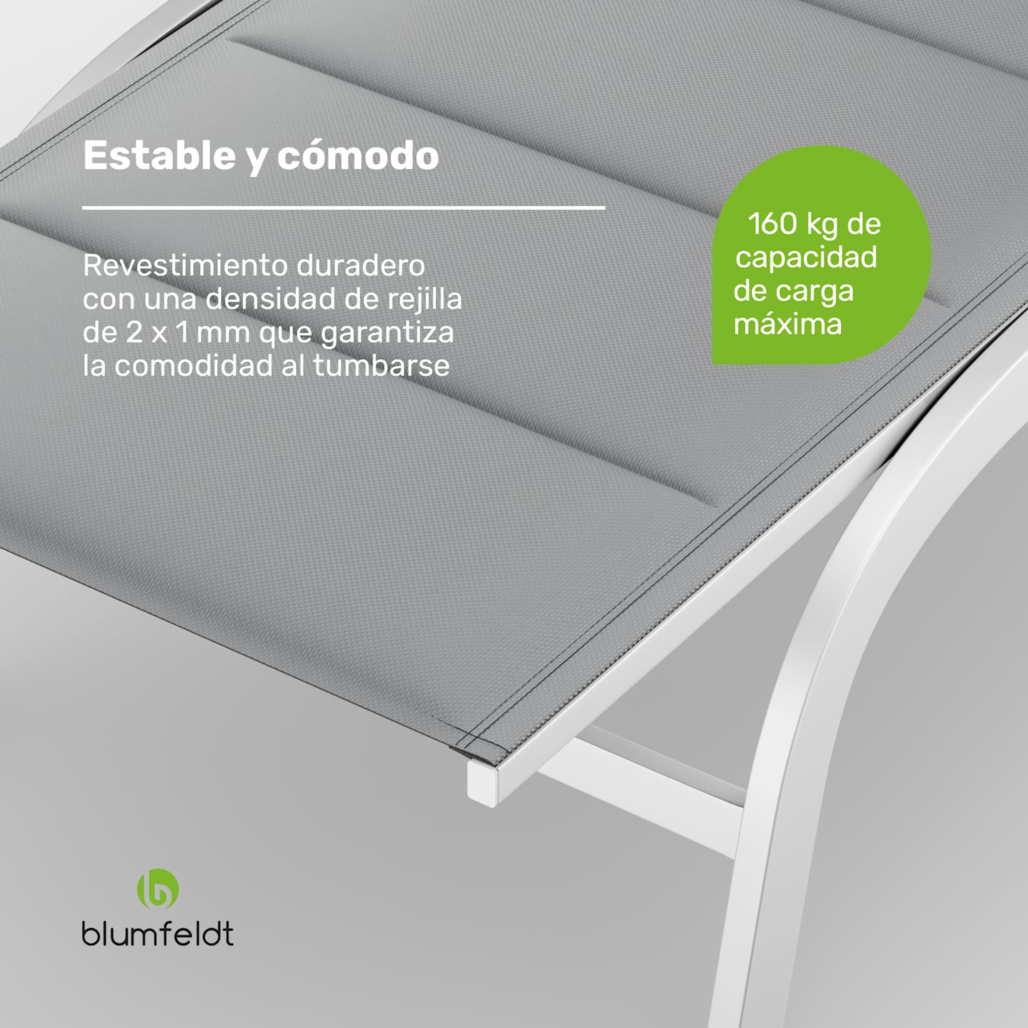 Tumbona Limala Acero/Aluminio Textilene 150 kg móvil 