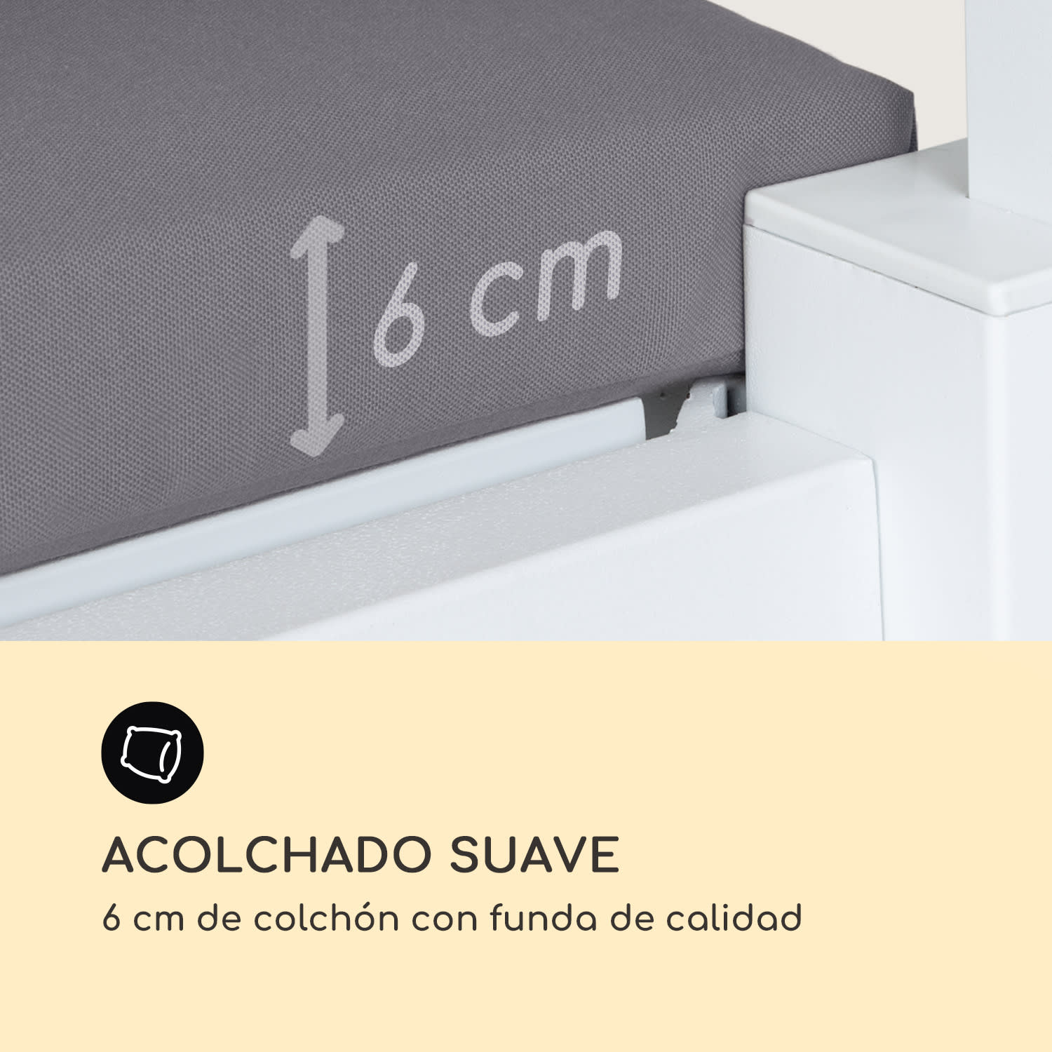 Eremitage Double Lux Tumbona 4 posiciones de reclinación 2 personas Cojín de 6 cm Blanco / Gris Medio