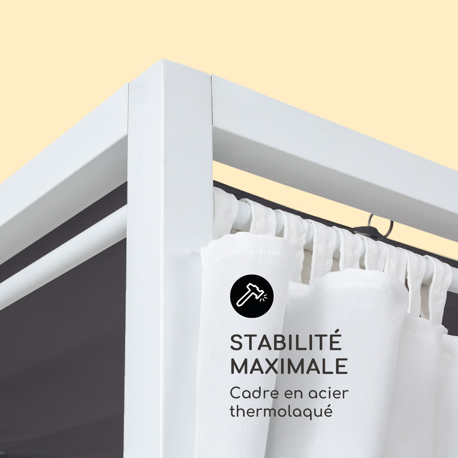 Chaise longue Eremitage Double Lux 4 positions d'inclinaison 2 personnes coussin de 6 cm Blanc / Gris Moyen