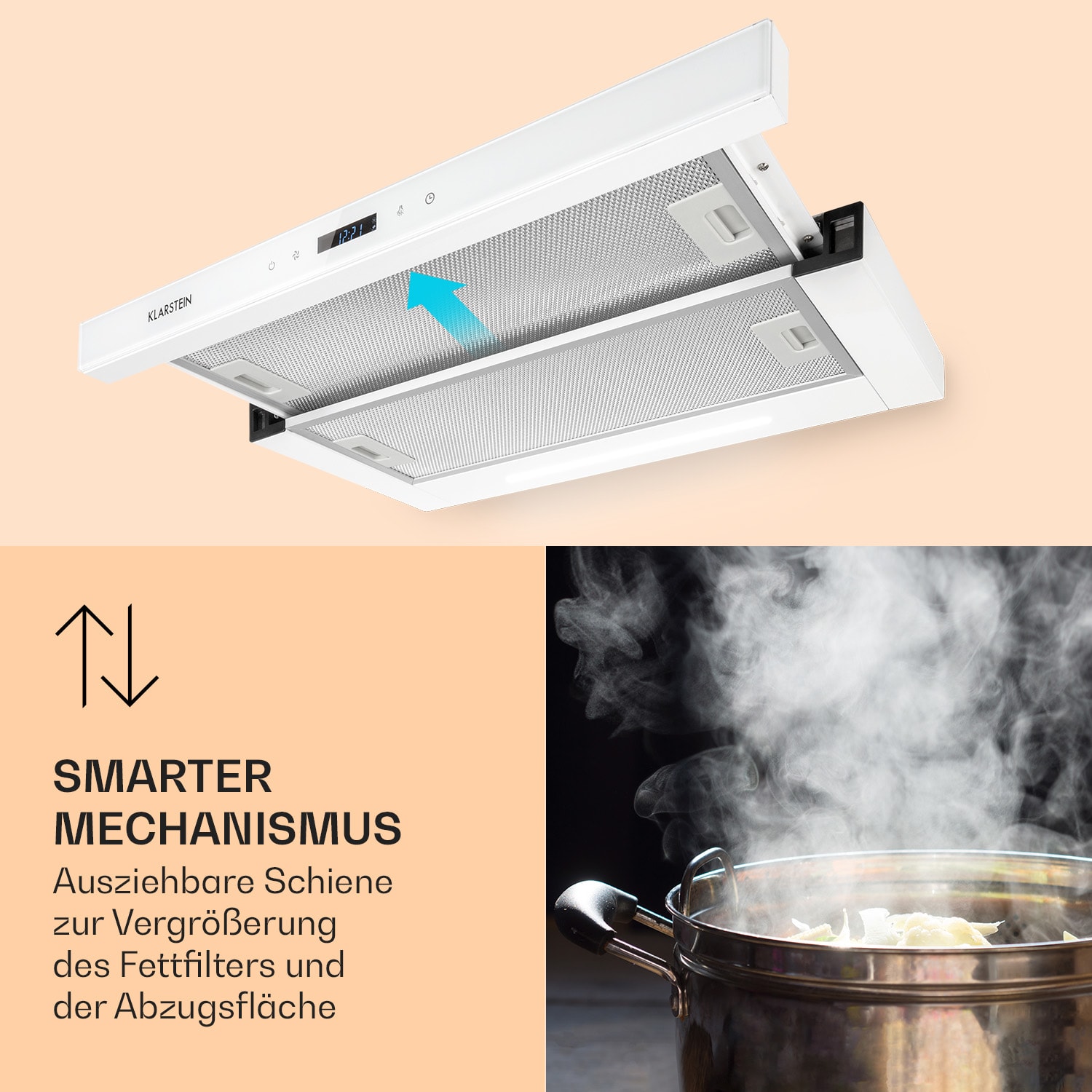 Mariana Neo 60 Flachschirmhaube 60cm 640 m³/h Abluft LED 60 cm | Weiß