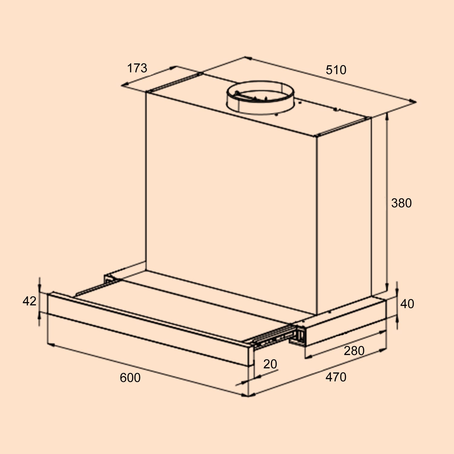 Mariana Neo 60, flat screen bonnet, 60cm, 640 m³/h, exhaust air, LED 60 cm | White